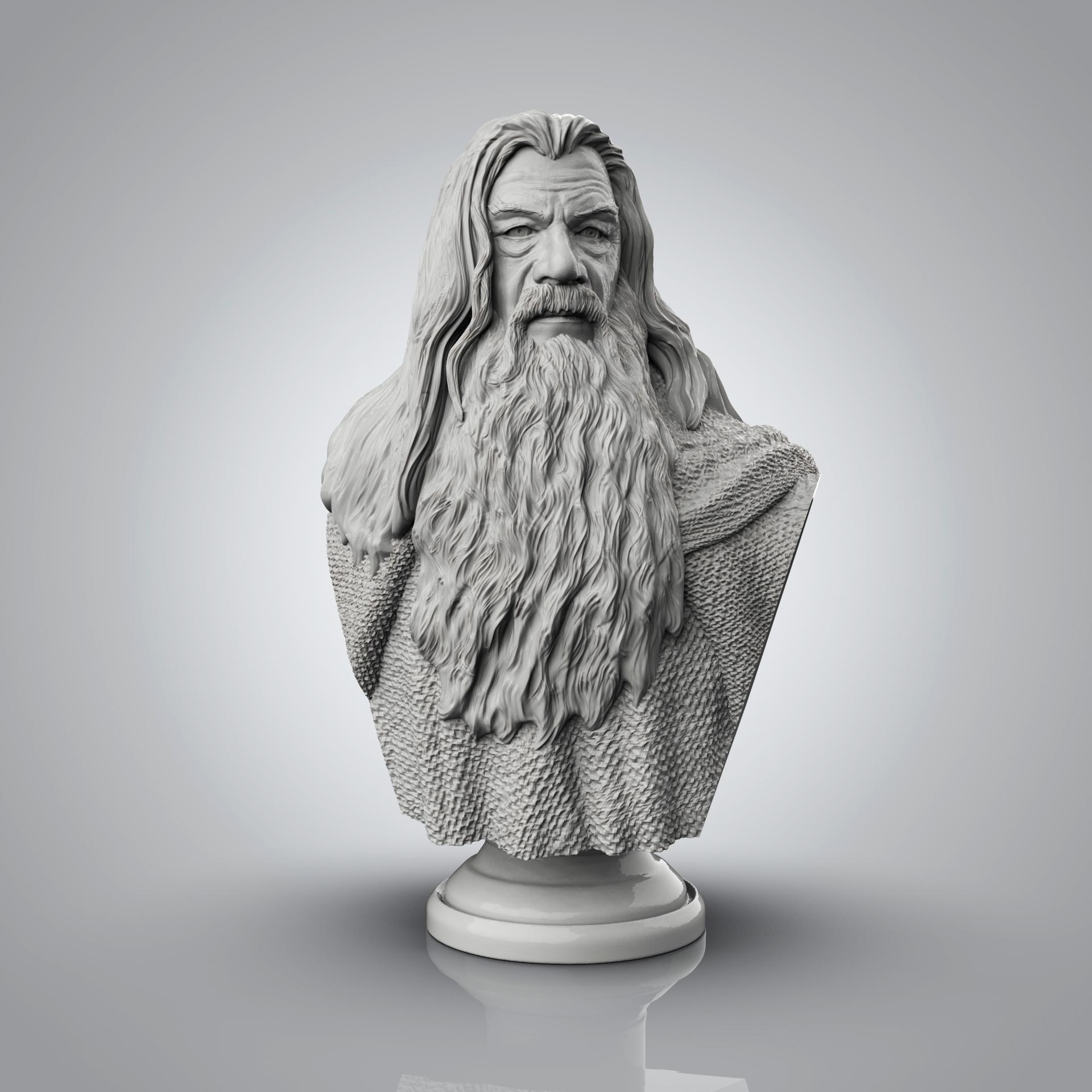 Gandalf Bust - Lord of the Rings (Pre-Supported) 3d model