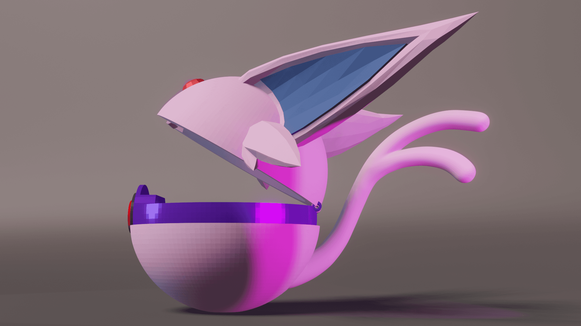 EspeBall Espeon Themed Opening Pokeball - Fan Art 3d model