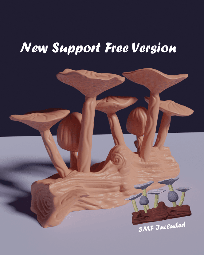 Mushrooms Free Standing, Decorative Statue, Art, Wood Carving, Sculpture,  Fungi Wall Decor 3d model