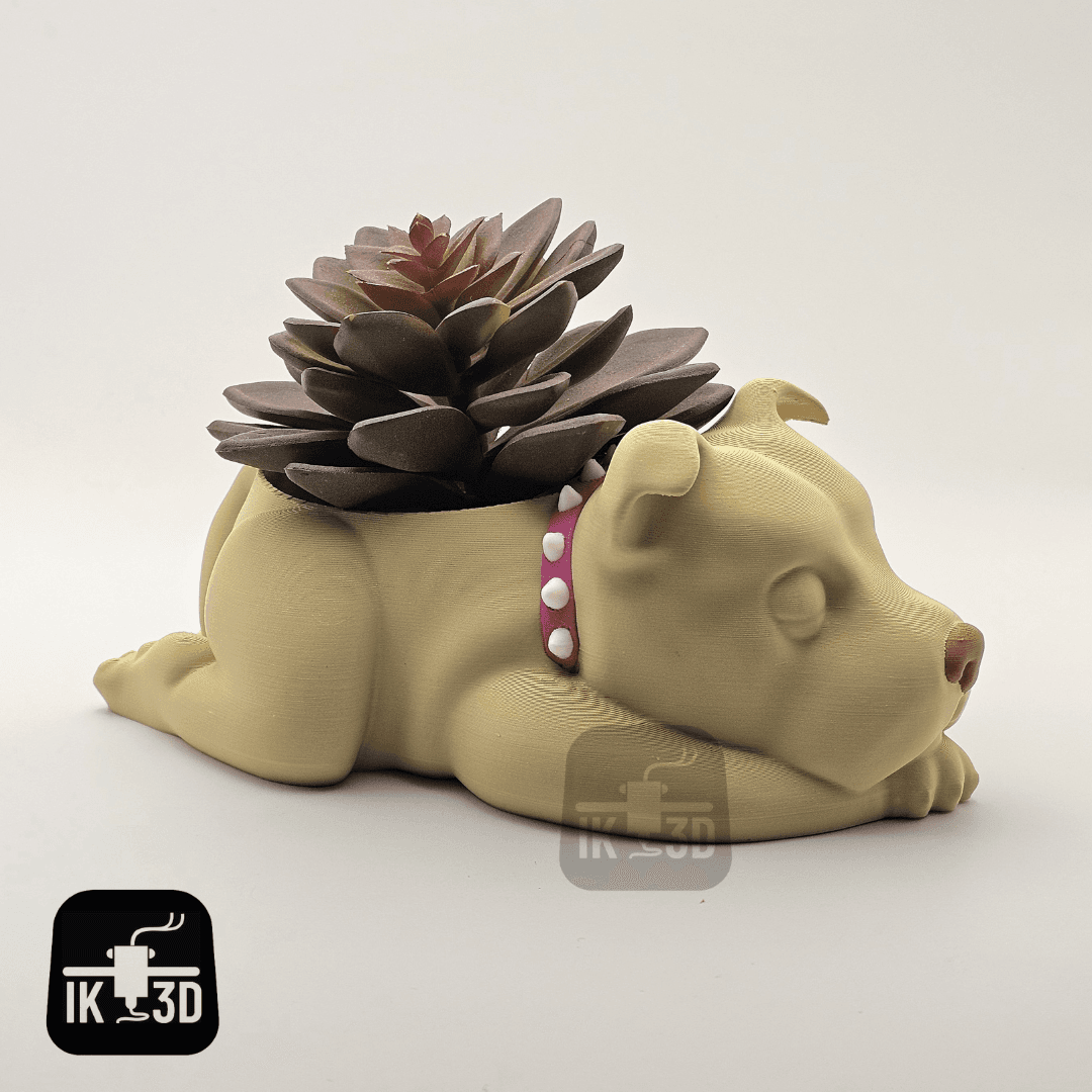 Sleepy Staffy Planter / 3MF Included / Easy to Print 3d model