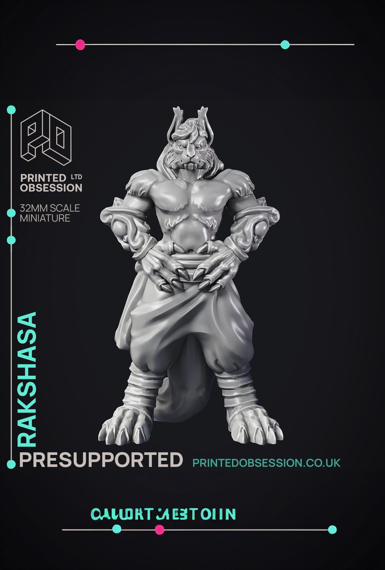 Rakshasa - Medium Demon - PRESUPPORTED - Hell Hath No Fury - 32 mm Scale  3d model