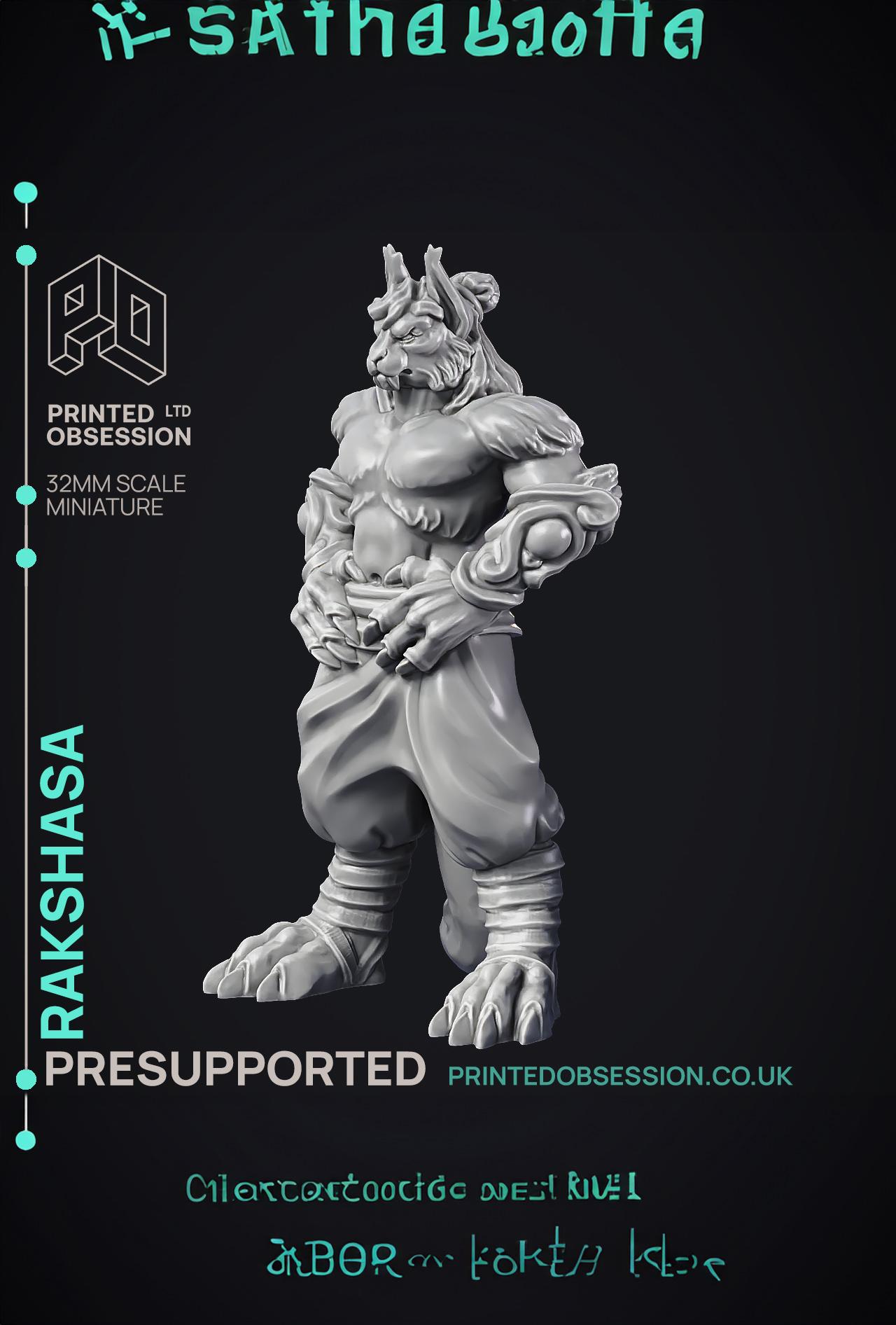 Rakshasa - Medium Demon - PRESUPPORTED - Hell Hath No Fury - 32 mm Scale  3d model