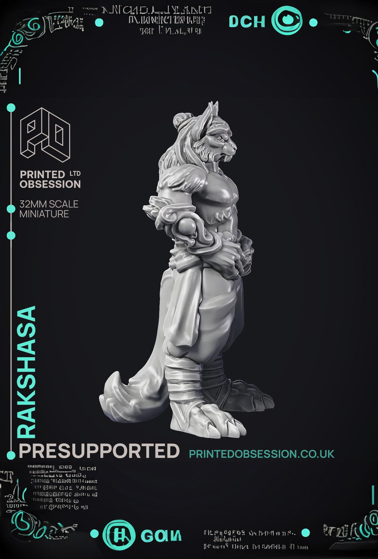 Rakshasa - Medium Demon - PRESUPPORTED - Hell Hath No Fury - 32 mm Scale  3d model