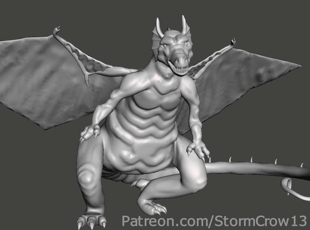 2nd Ed AD&D Topaz Dragon 3d model