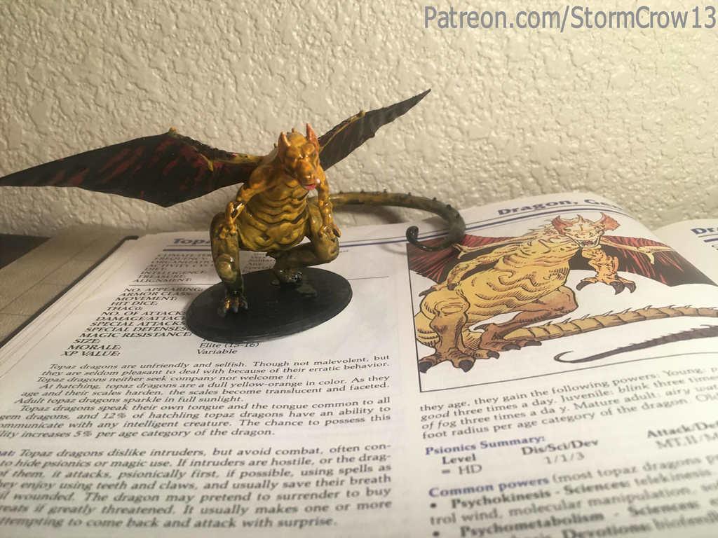 2nd Ed AD&D Topaz Dragon 3d model