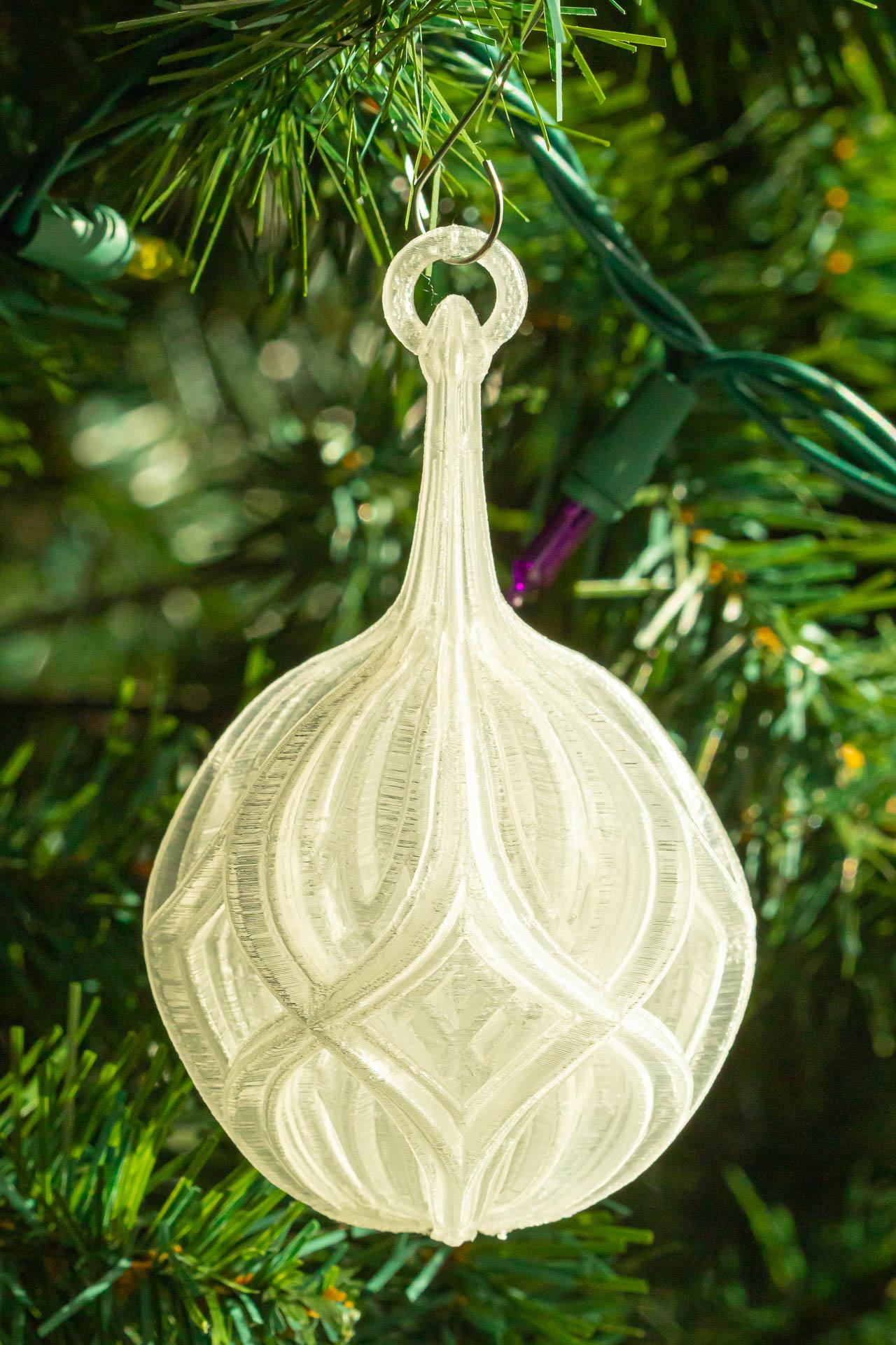 Diamond Christmas Ball - Matterhackers Transparent Clear PLA - 3d model