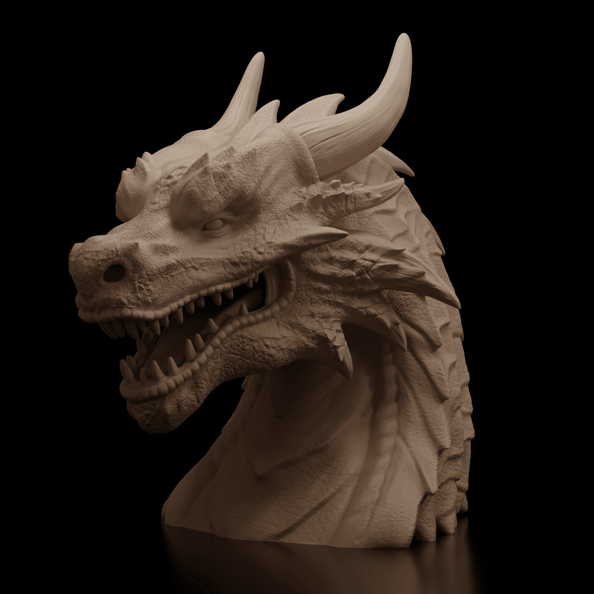 Dragon Head Bust 3d model