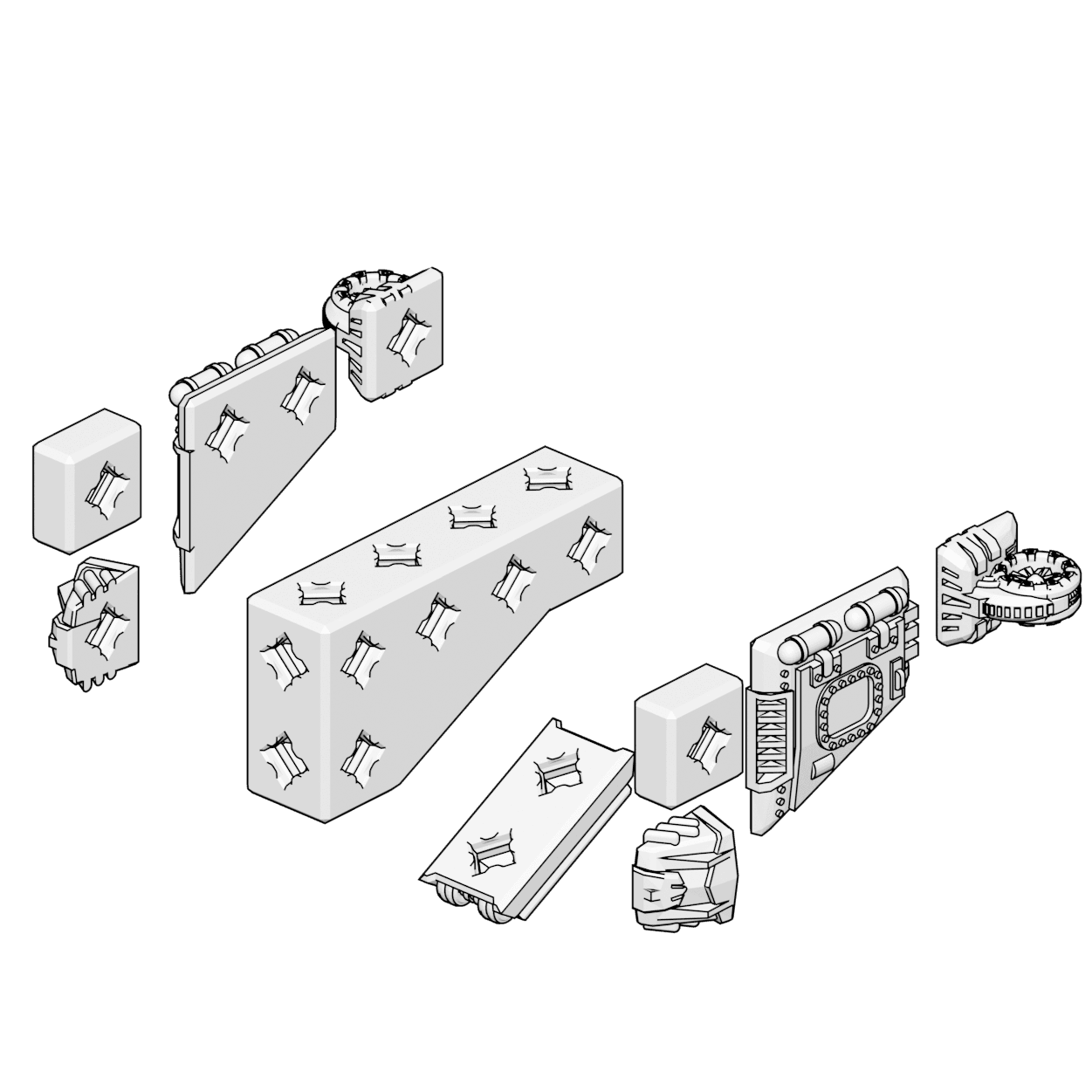 PrintABlok Carrier Spaceship Construction Toy 3d model