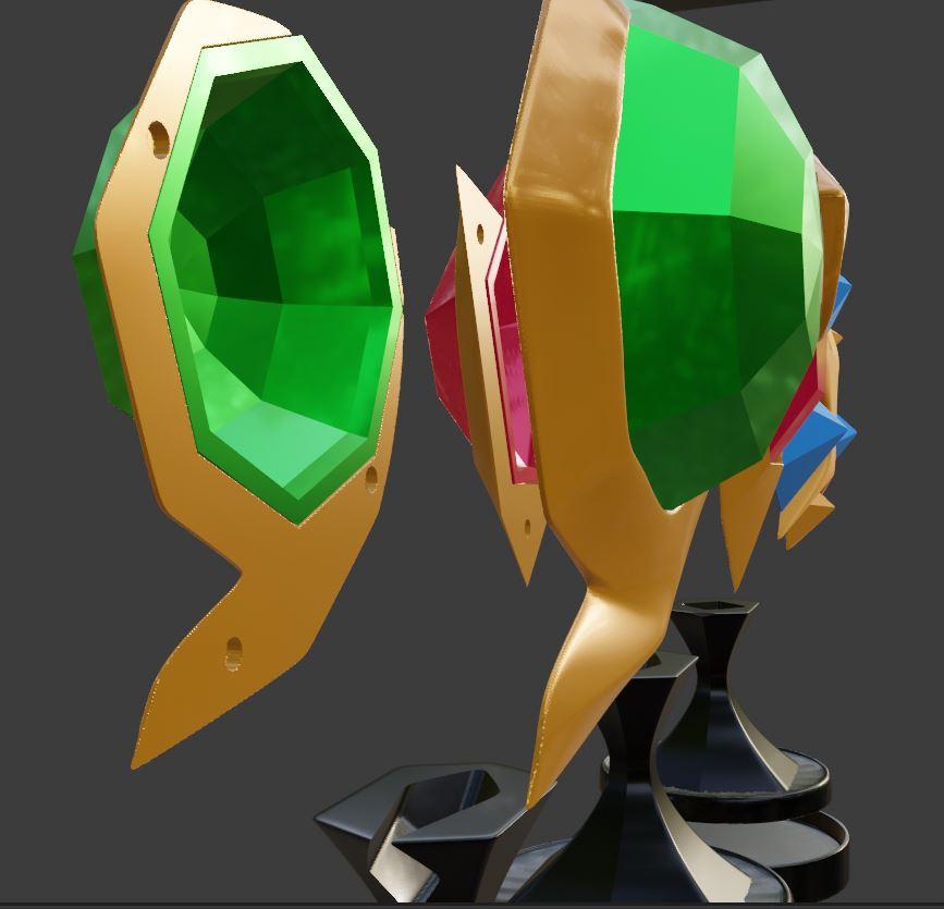 3 SPIRITUAL STONES FROM ZELDA OCARINA OF TIME: KOKIRI'S EMERALD, GORON'S RUBY, ZORA'S SAPPHIRE 3d model