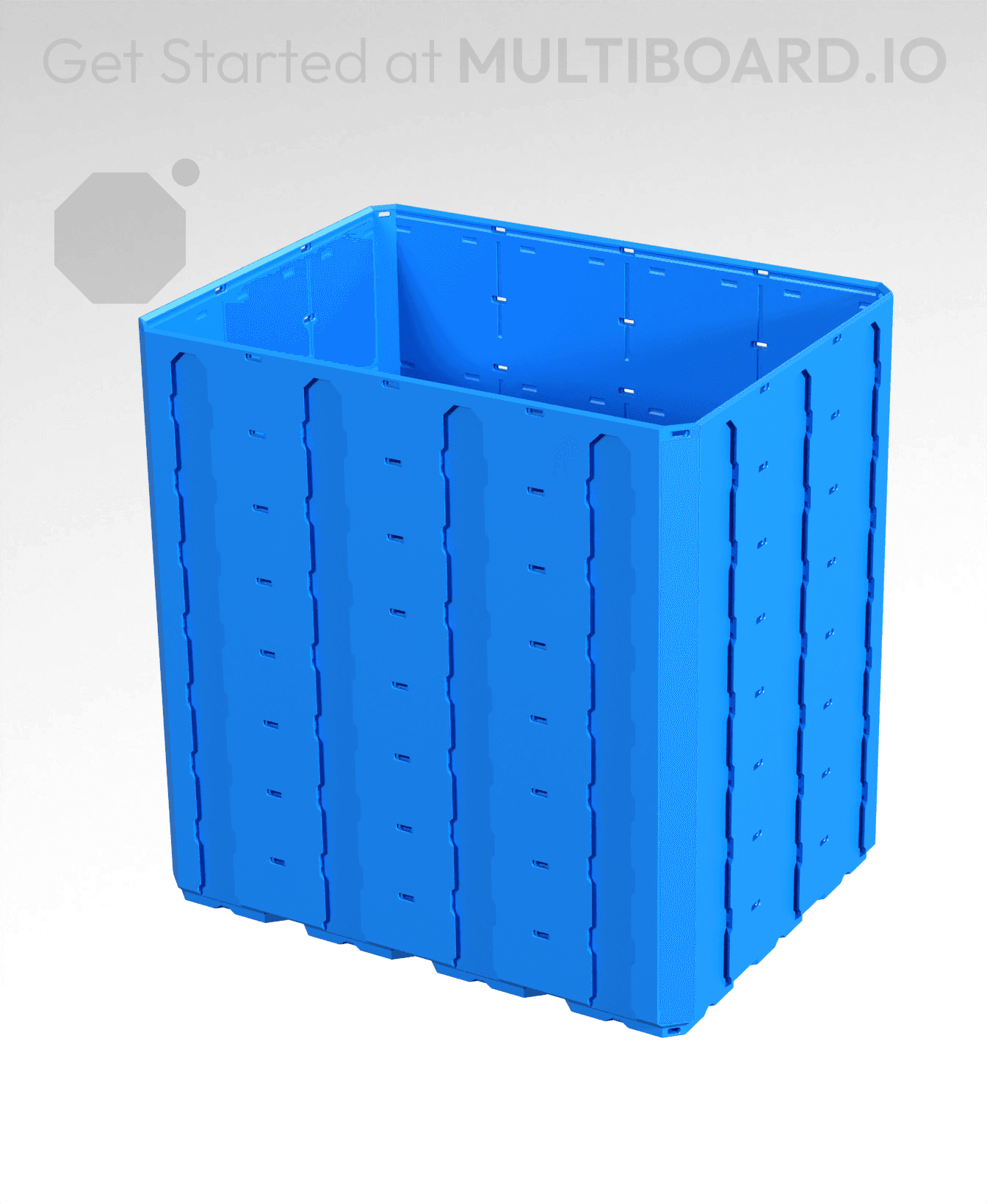 4x3x4 - Topped Multipoint Rail - Multibin Shell 3d model