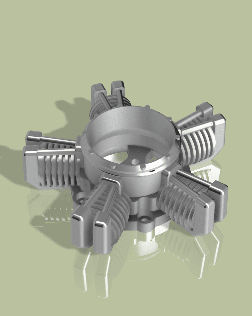 5 Cylinder Radial Engine 3d model