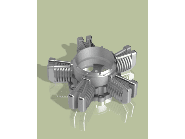 5 Cylinder Radial Engine 3d model