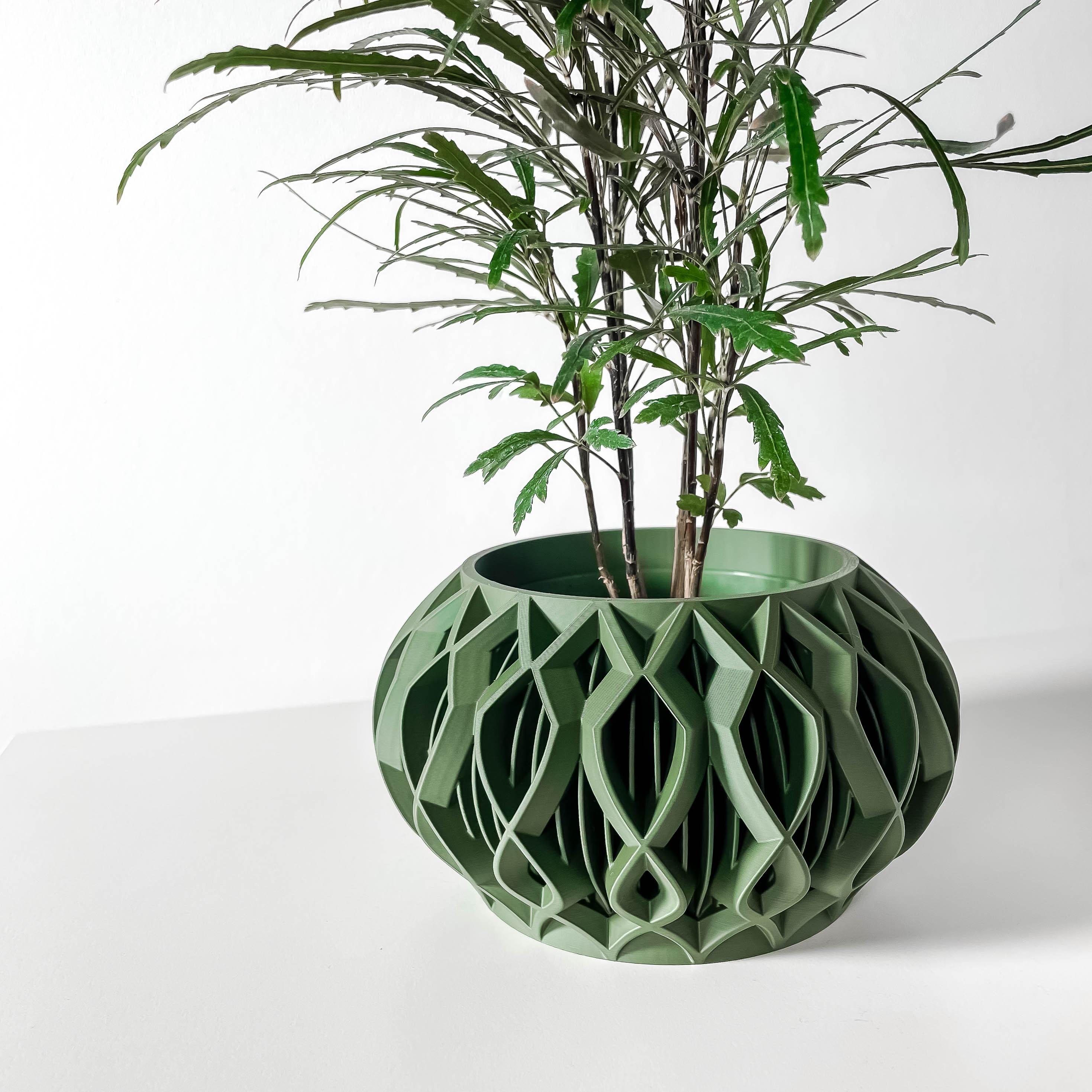 The Octa Planter Pot with Drainage Tray & Stand: Modern and Unique Home Decor 3d model