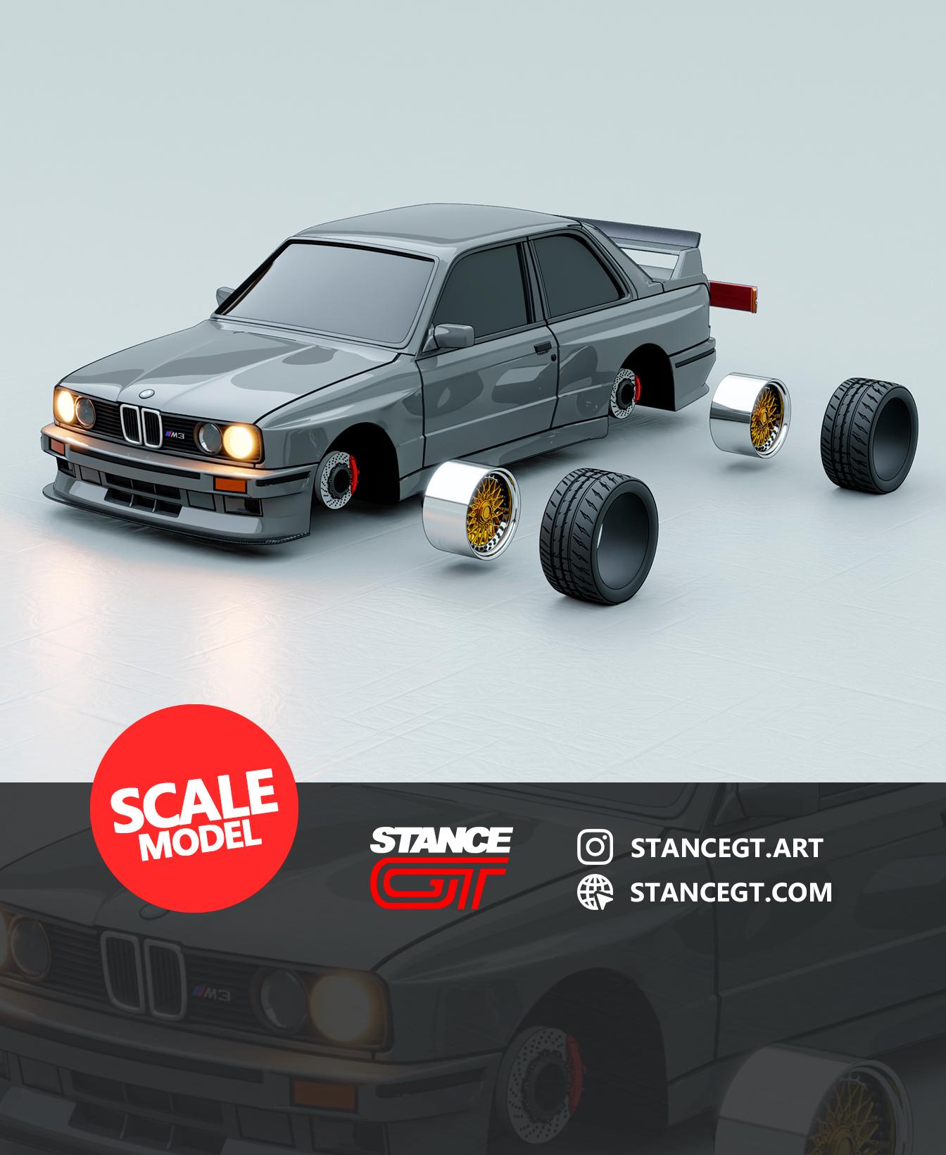  BMW M3 E30 | SCALED 1/64 | Model kit car 3d model