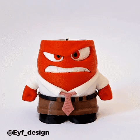 Inside Out Anger with real FIRE (Candle Holder) 3d model