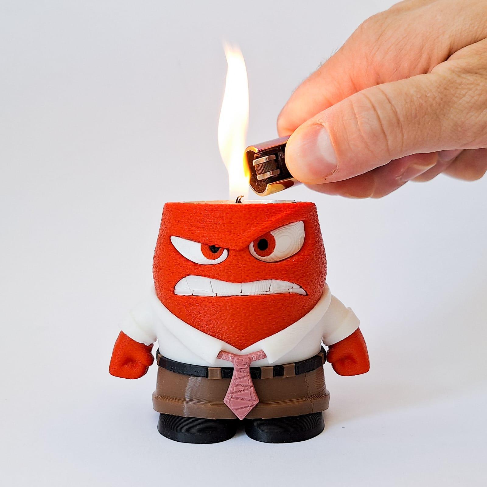 Inside Out Anger with real FIRE (Candle Holder) 3d model