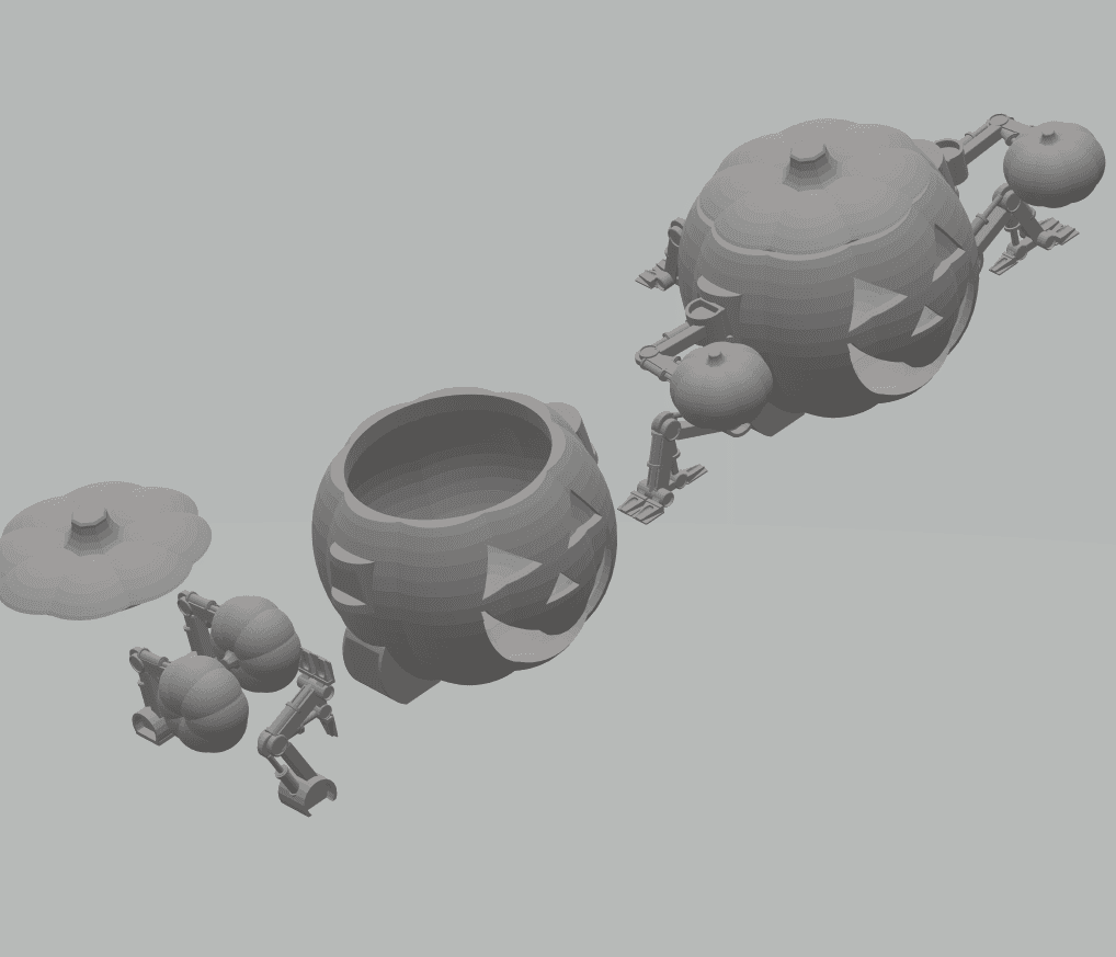 FHW: Lantern Pumpkin bot v1 ez print 3d model