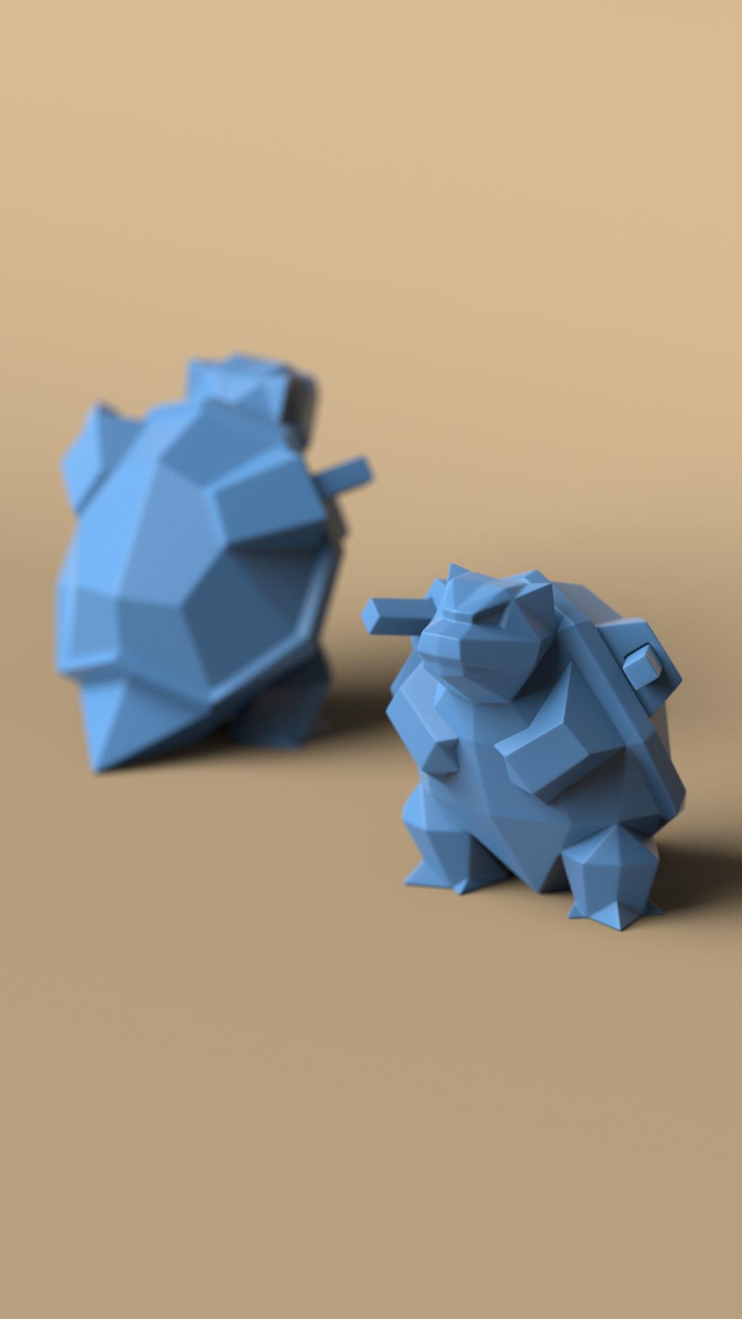 Low-poly Blastoise 3d model