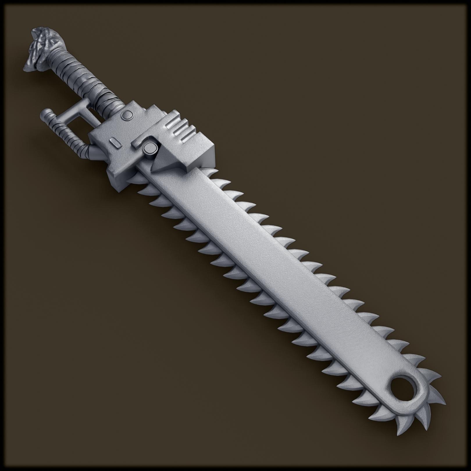 Chainsword 3D Model - Warhammer 40K Cosplay Weapon 3d model