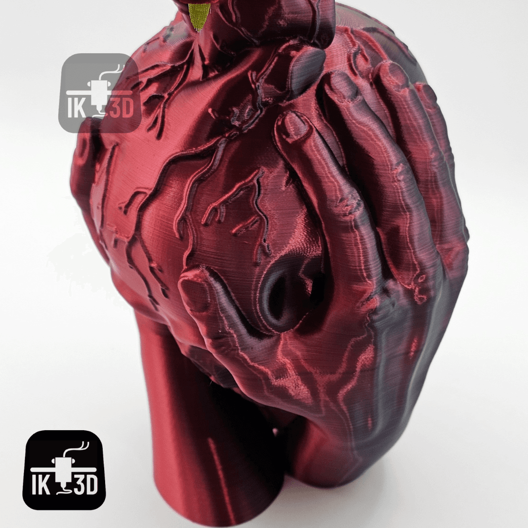 Heart Broken Skull Sculpture / Vase / Planter / No Supports 3d model