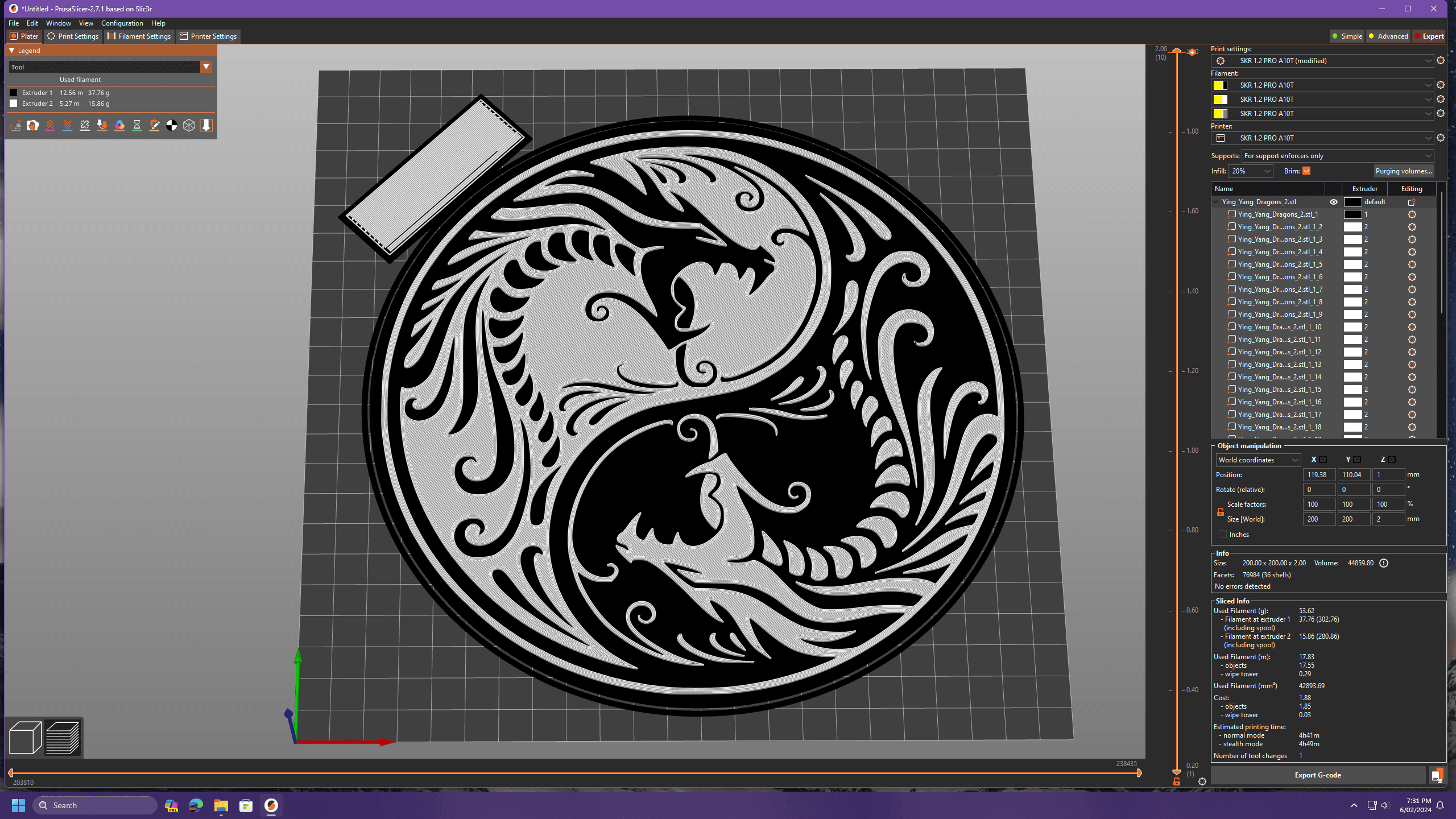 Year of the Dragon Yin Yang 3d model