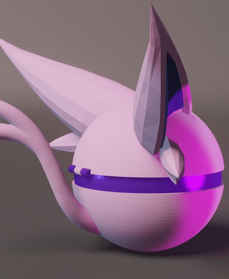 EspeBall Espeon Themed Pokeball - Fan Art 3d model