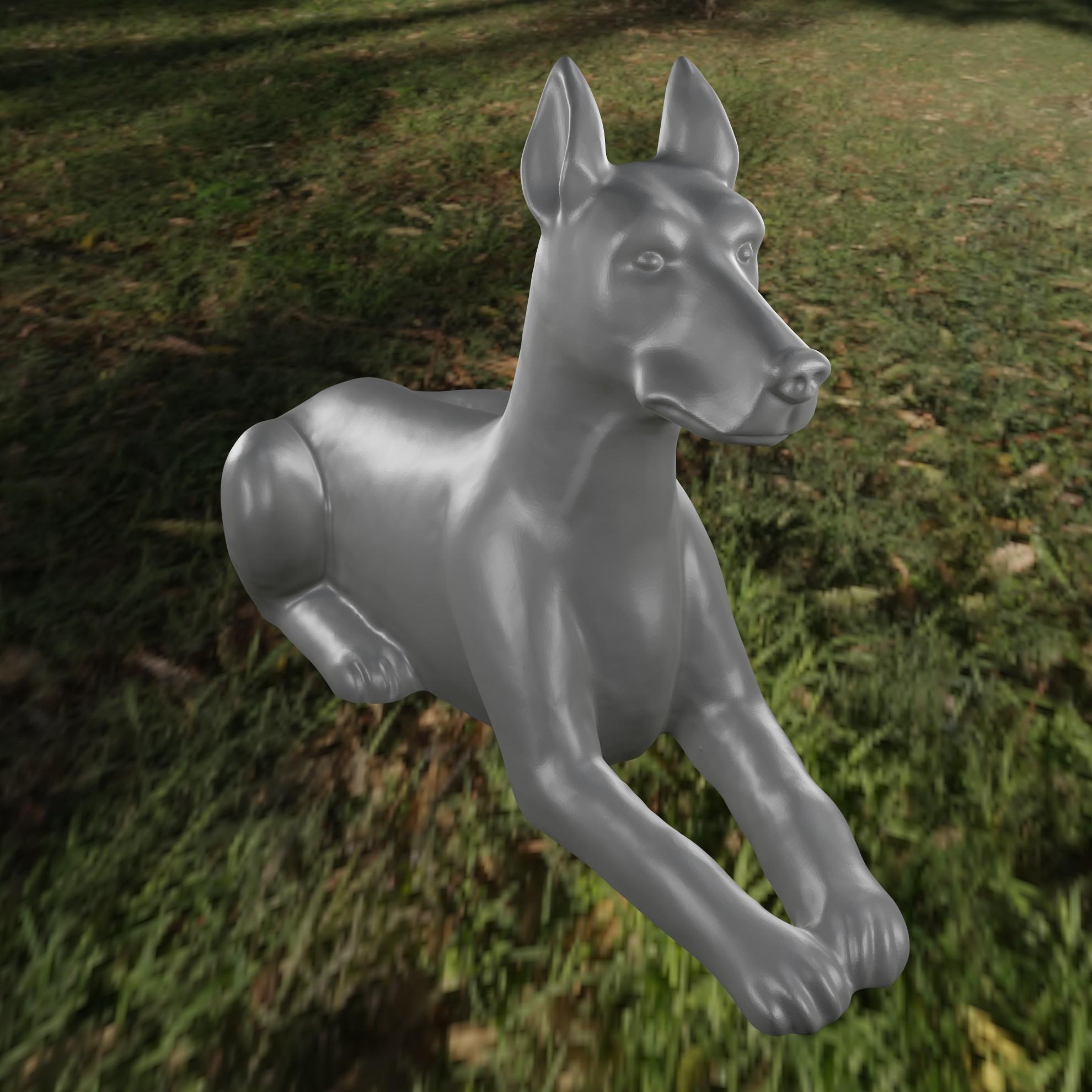 Dog doberman 3d model