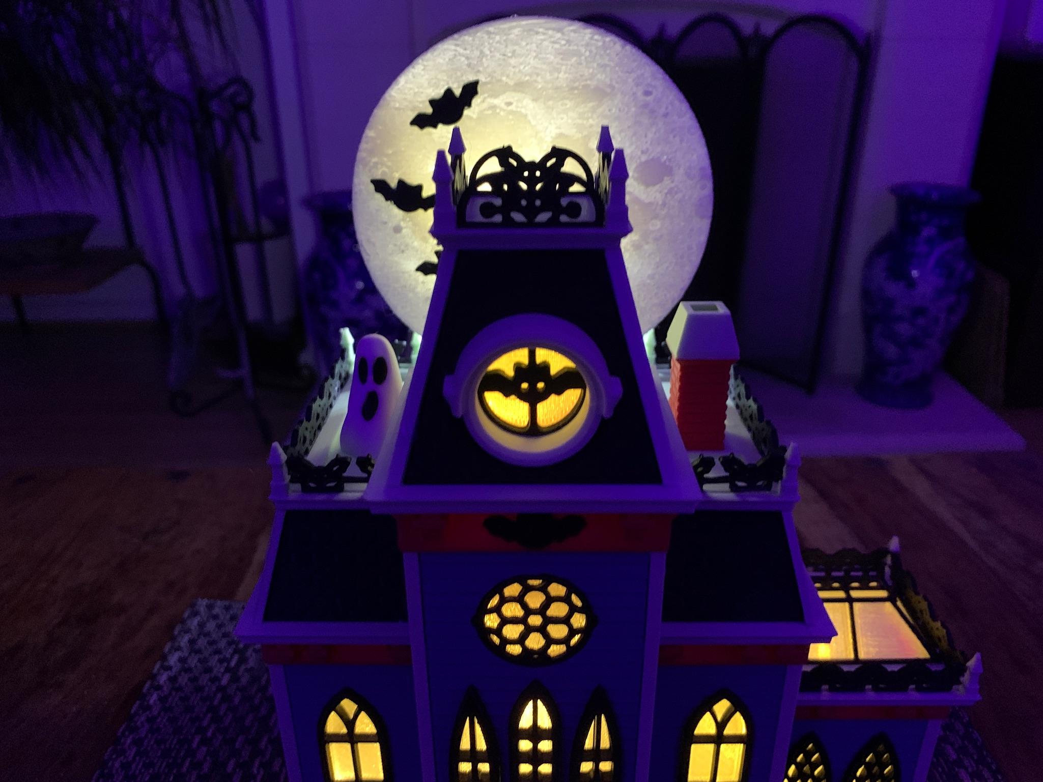 Haunted House w/ 3D Moon 3d model