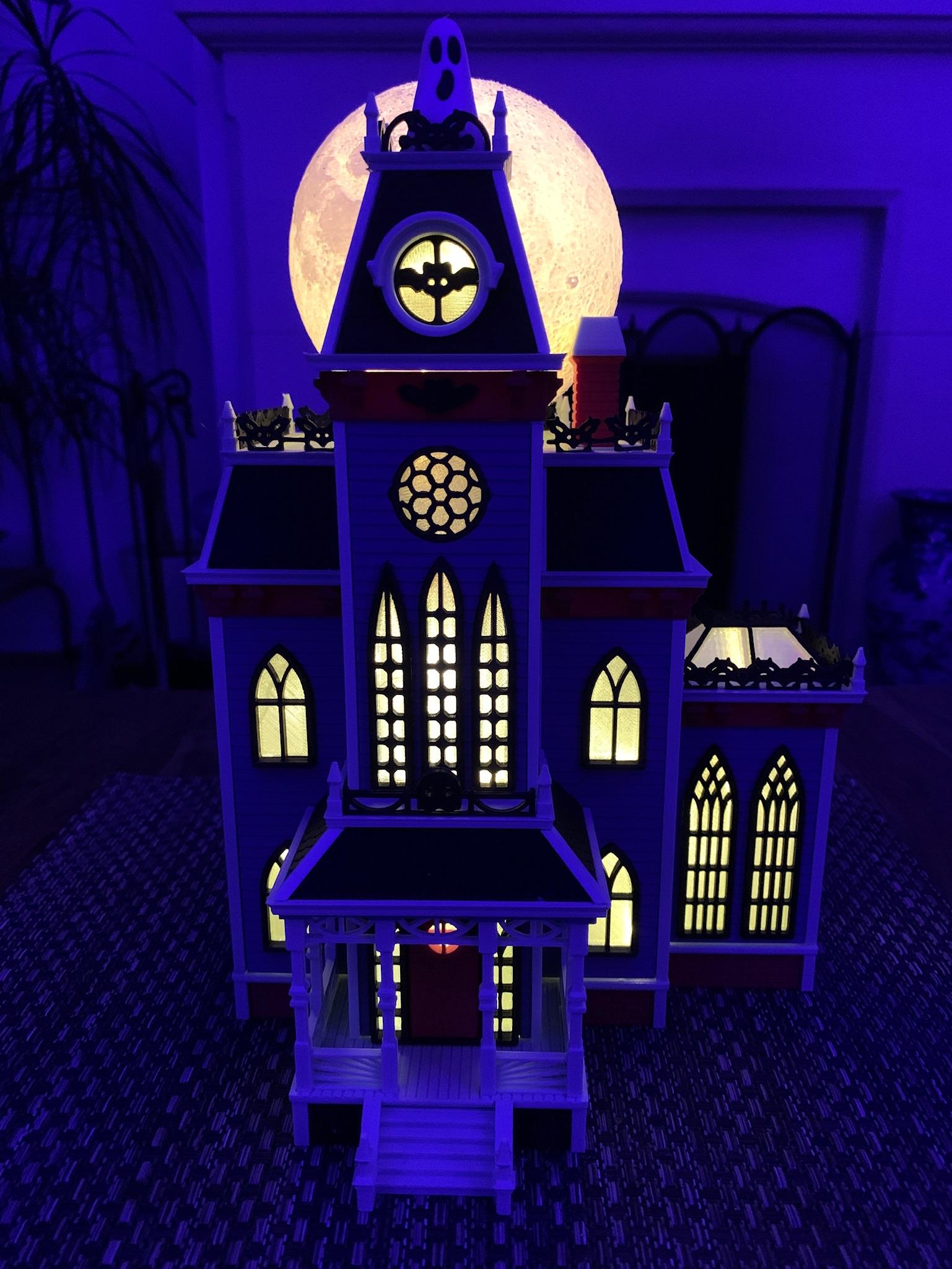 Haunted House w/ 3D Moon 3d model