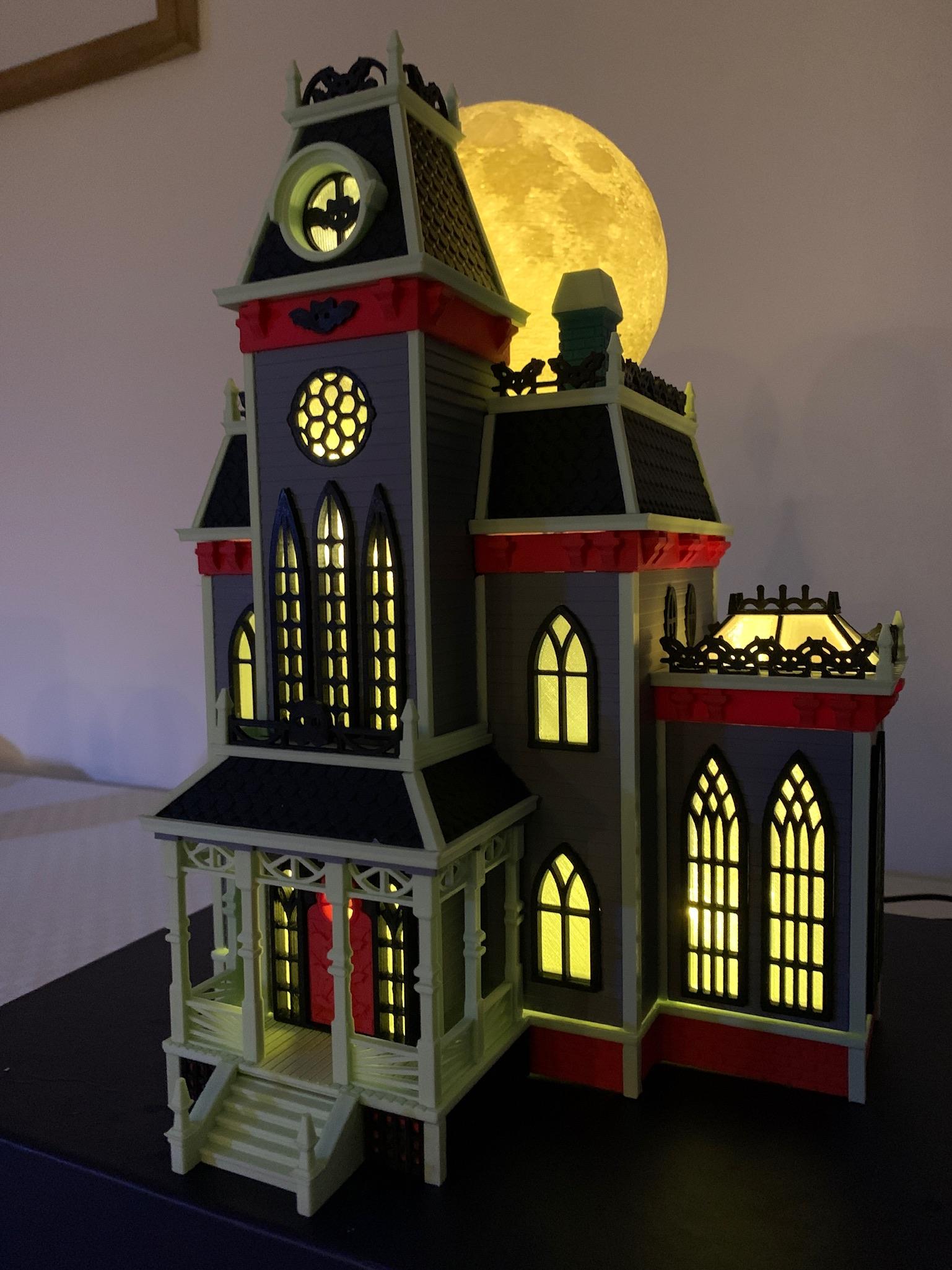 Haunted House w/ 3D Moon 3d model