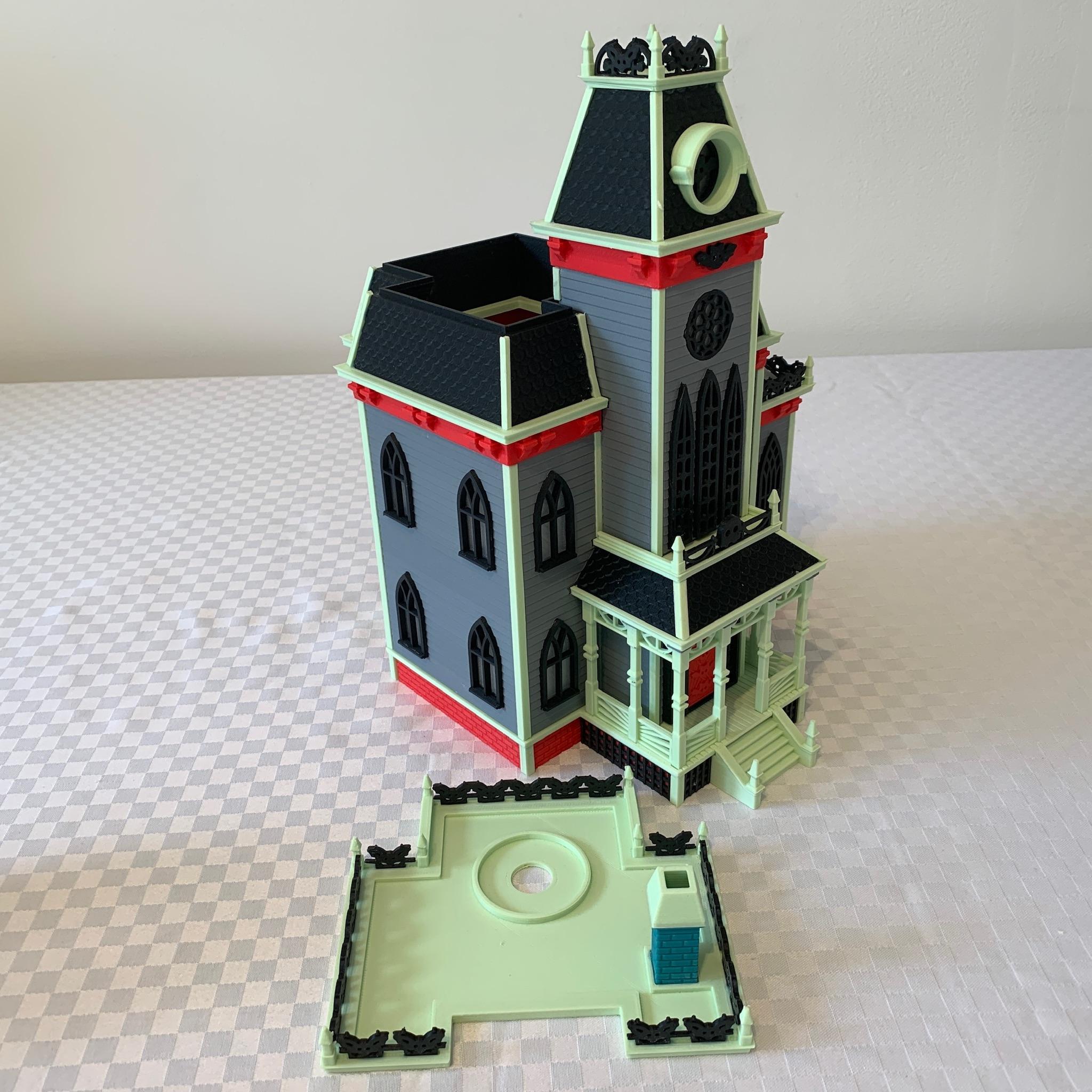 Haunted House w/ 3D Moon 3d model