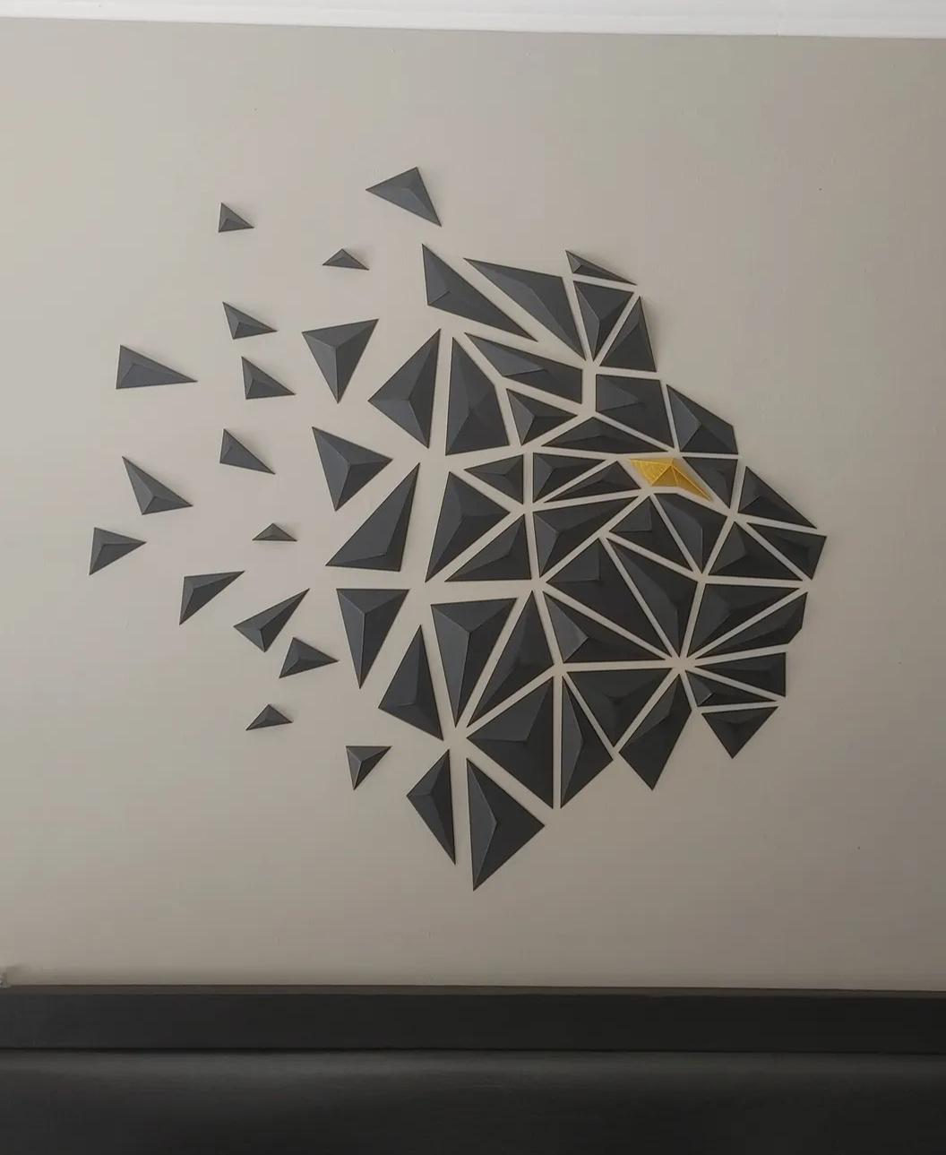 Geometric Lion wall art - A 3d model