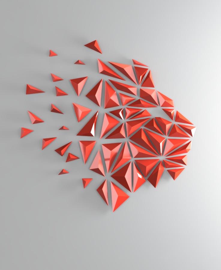 Geometric Lion wall art - A 3d model