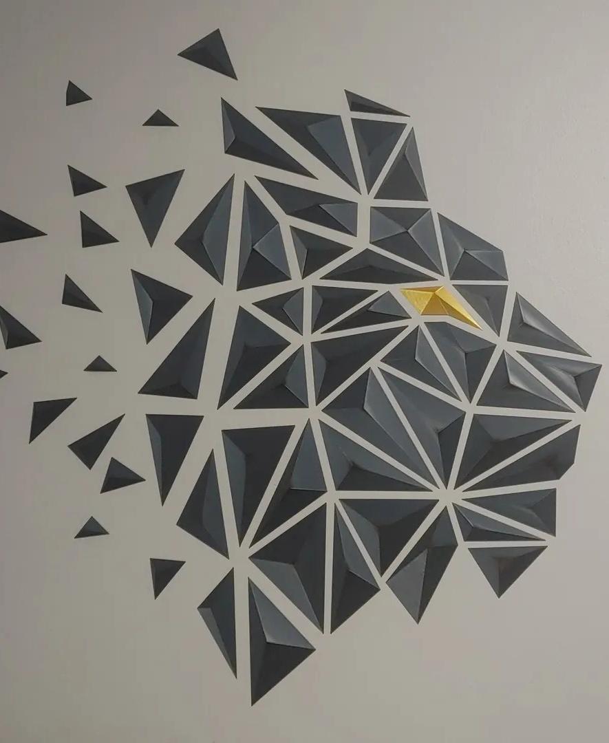 Geometric Lion wall art - A 3d model