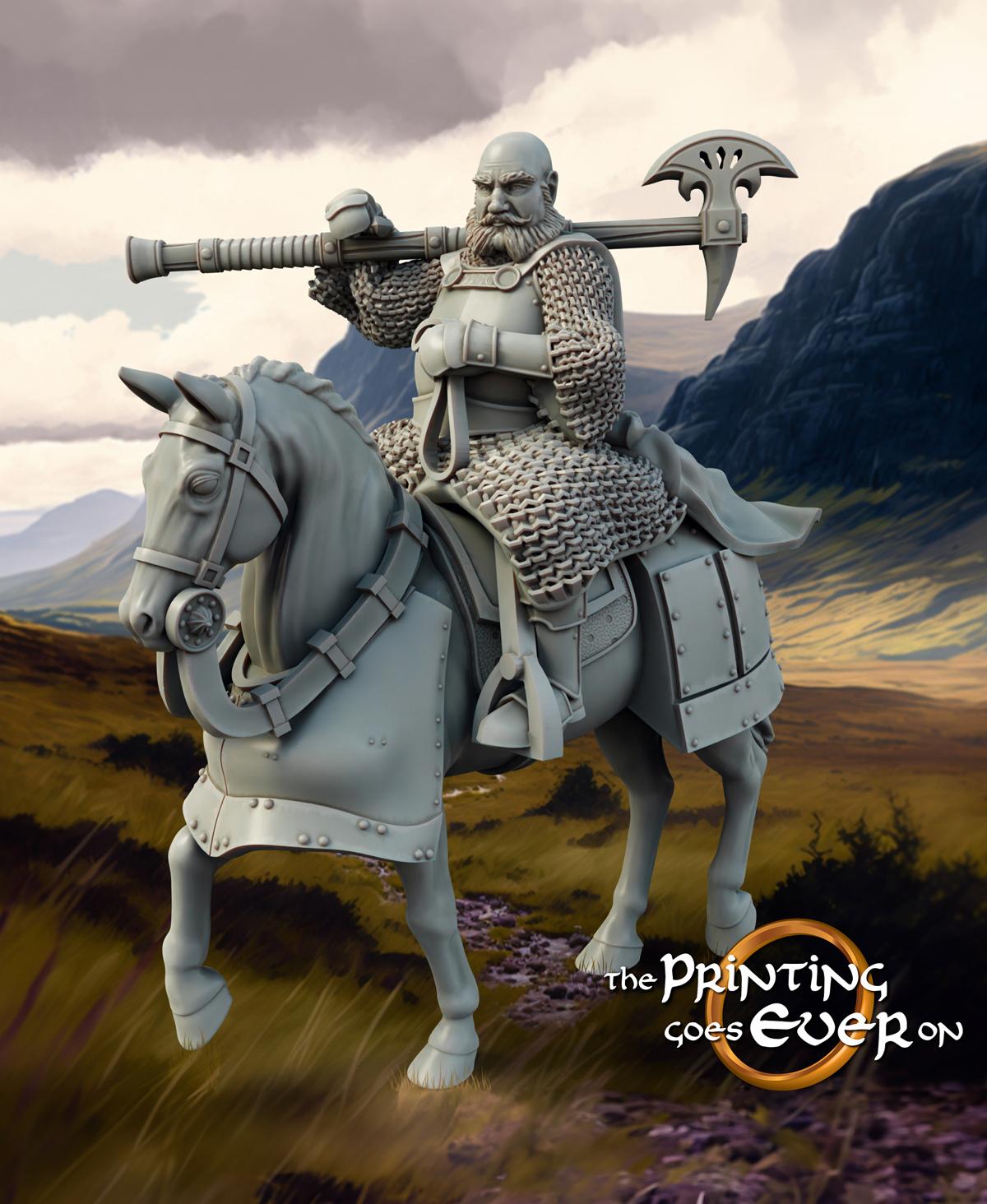 Axeman - Leader on Foot and Mounted 3d model