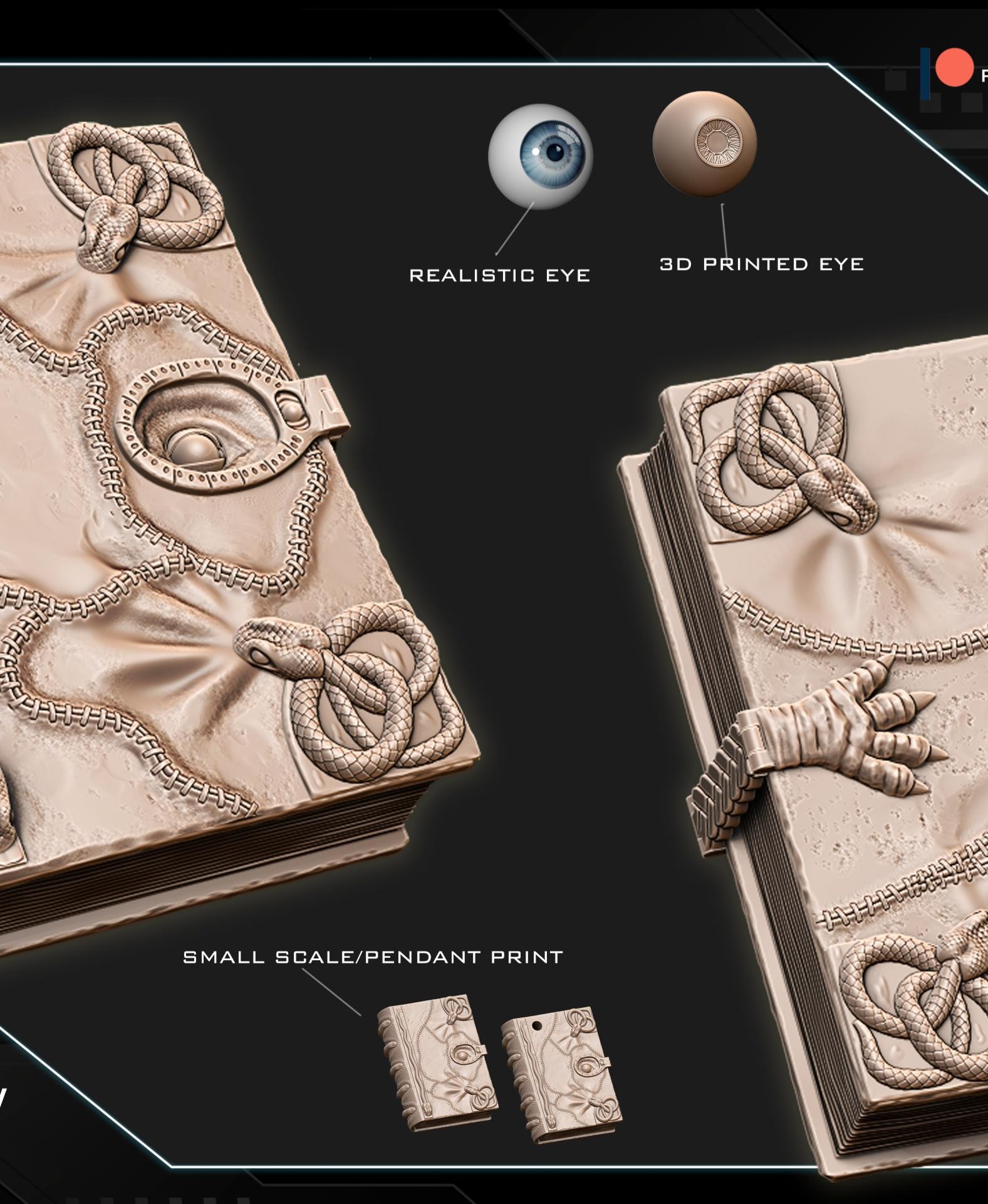 Hocus Pocus spellbook with moveable eye 3d model