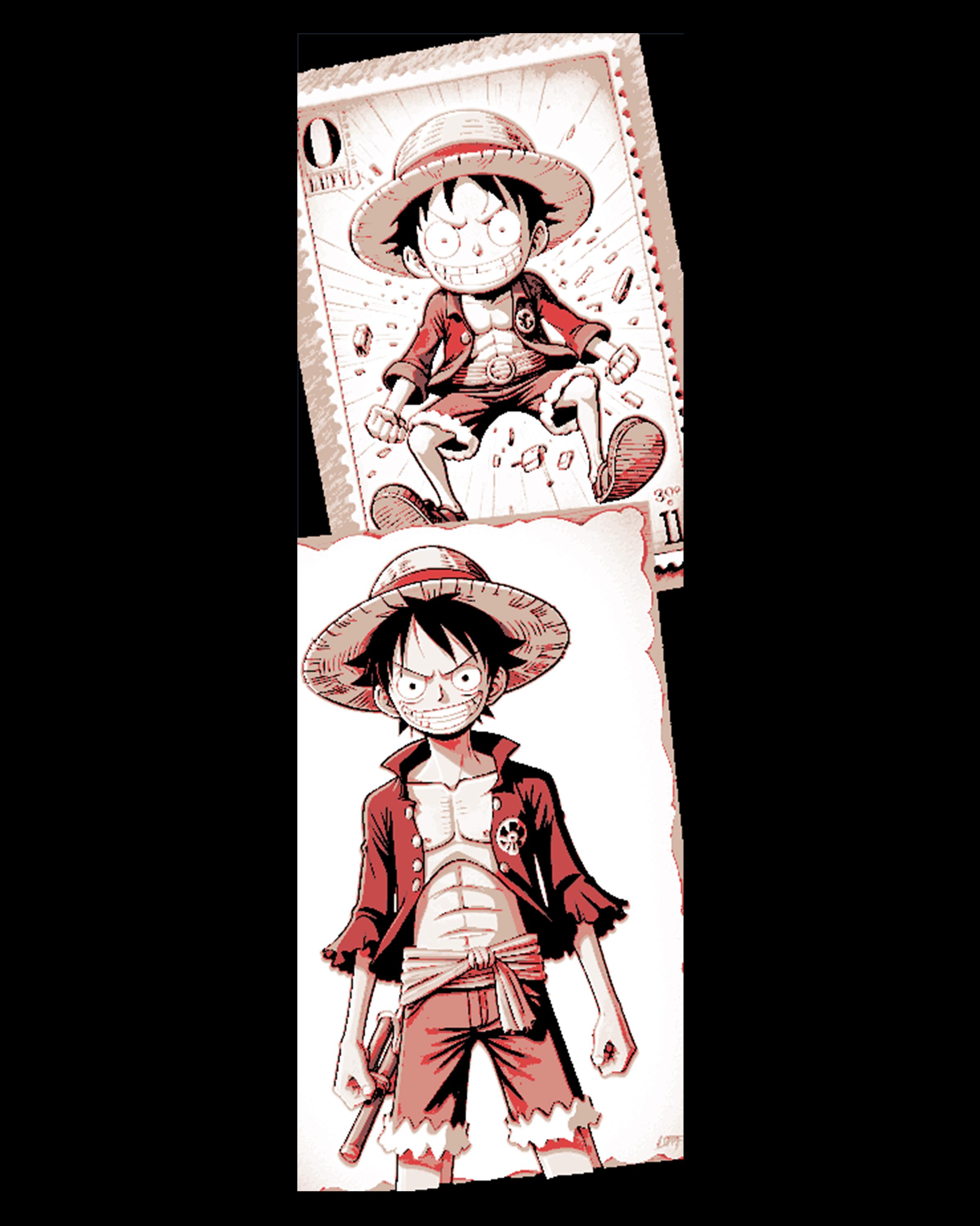 Mailing Fun - Luffy D. Monkey, One Piece, character stamps on bookmarks 3d model