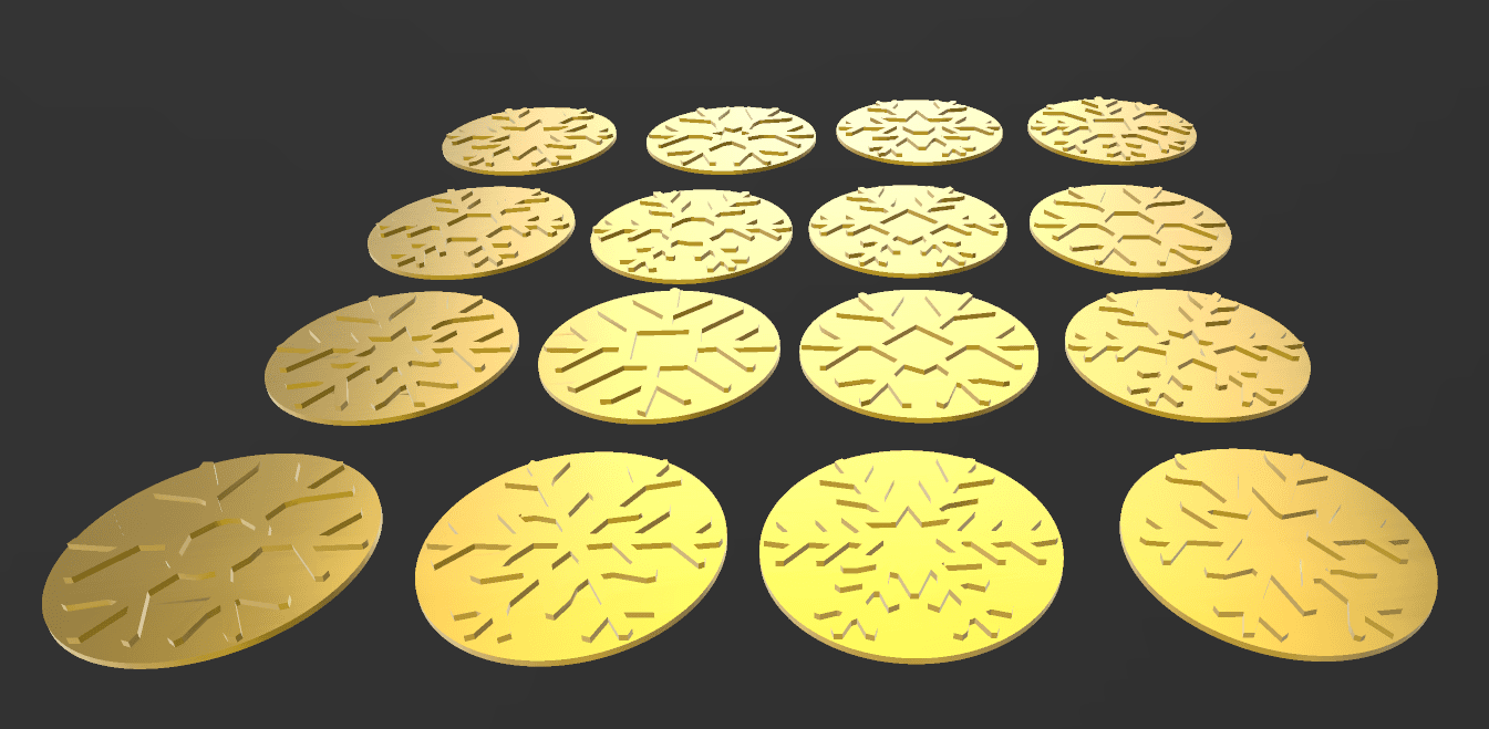 Snowflake coasters x16 3d model