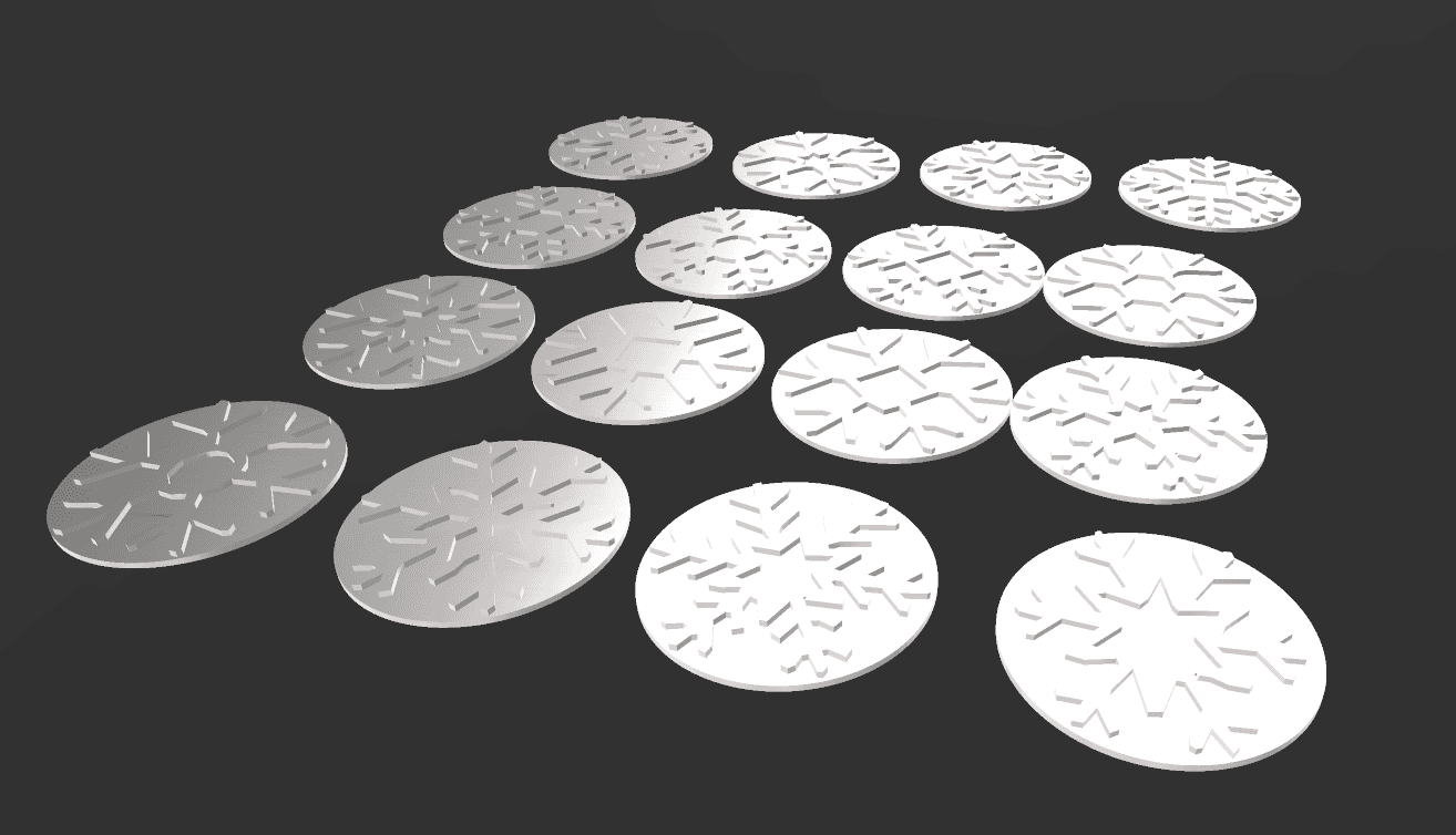 Snowflake coasters x16 3d model