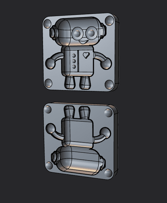 Playdoh Robot mold 3d model