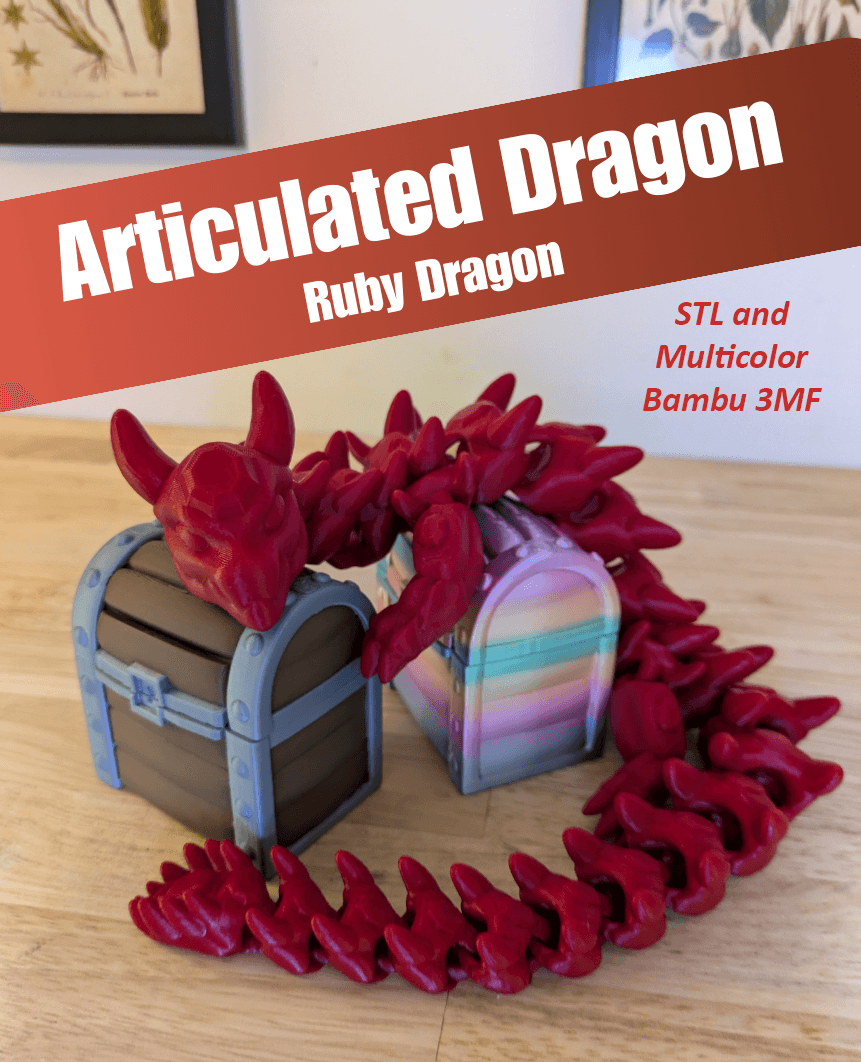 Articulated Dragon - Ruby Dragon 3d model