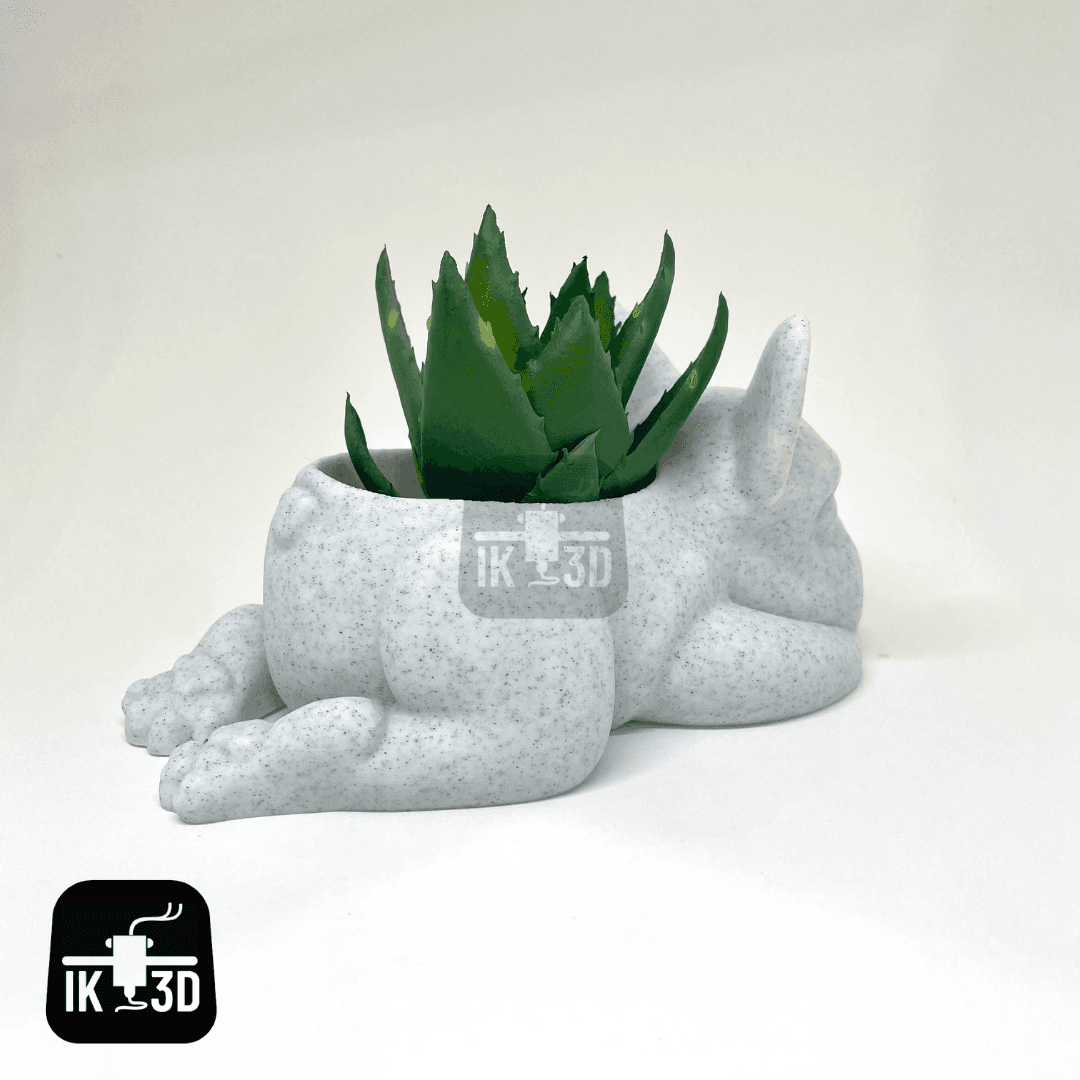 Sleepy French Bulldog Succulent Planter / No Supports 3d model