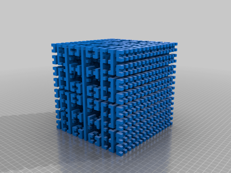 self intersecting hilbert-curve cube 3d model