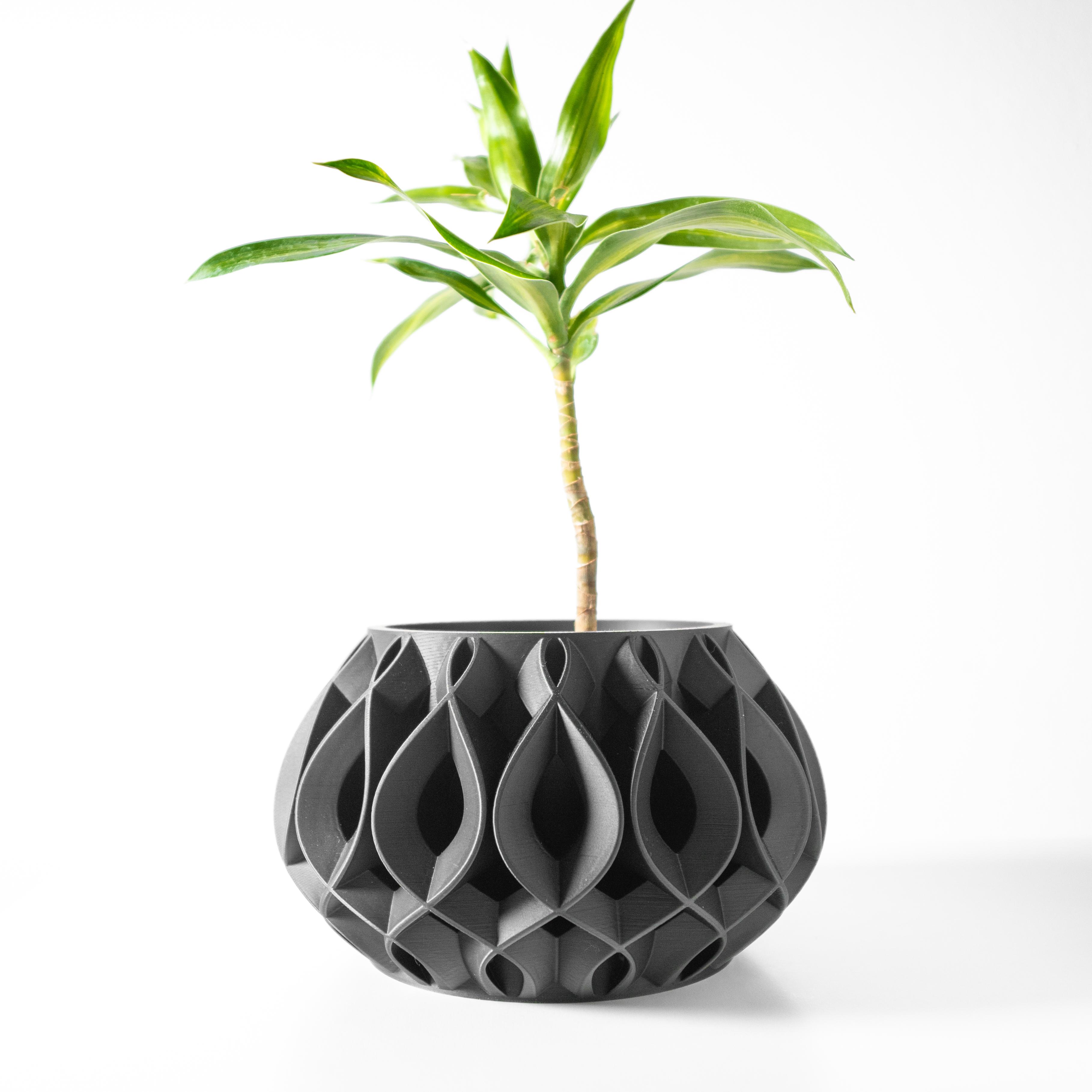 The Viris Planter Pot with Drainage Tray & Stand Included: Modern and Unique Home Decor for Plants 3d model