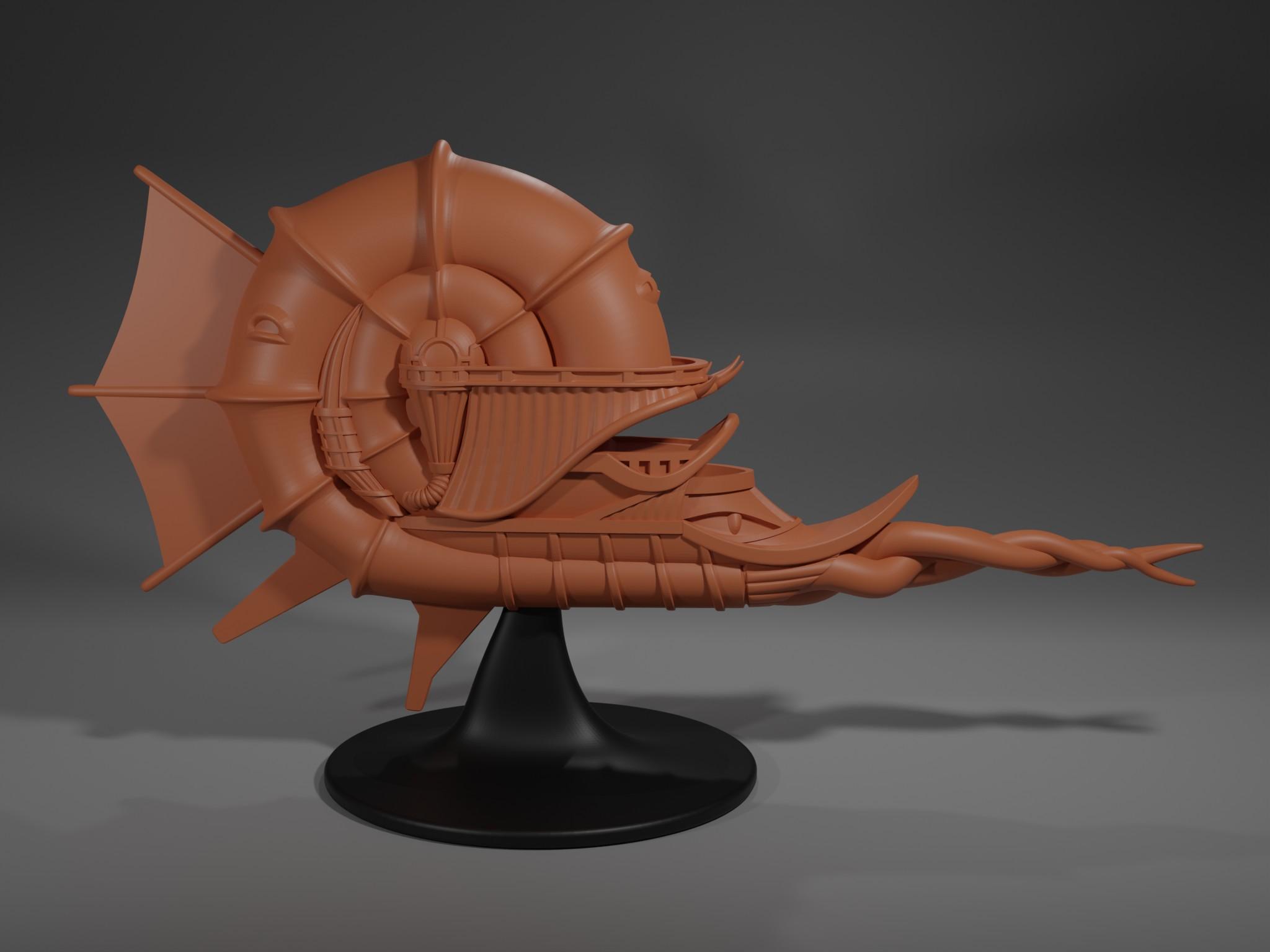 Nautiloid Large PresuppoIllithid Nautiloid Miniature Mind Flayer Spelljammer Ship from DnDrted.stl 3d model