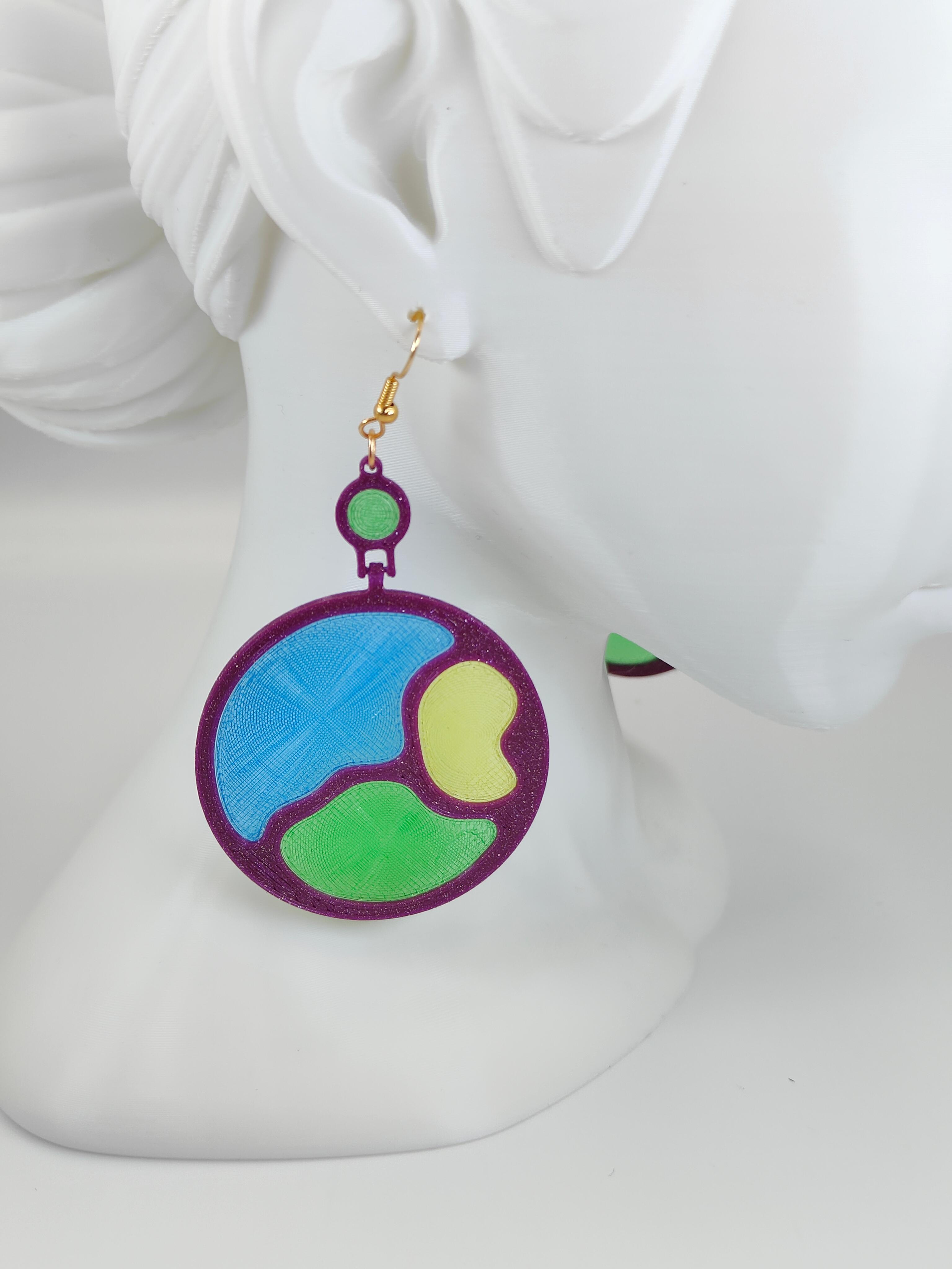 3D Printable Earring - Colors Of The World 3d model