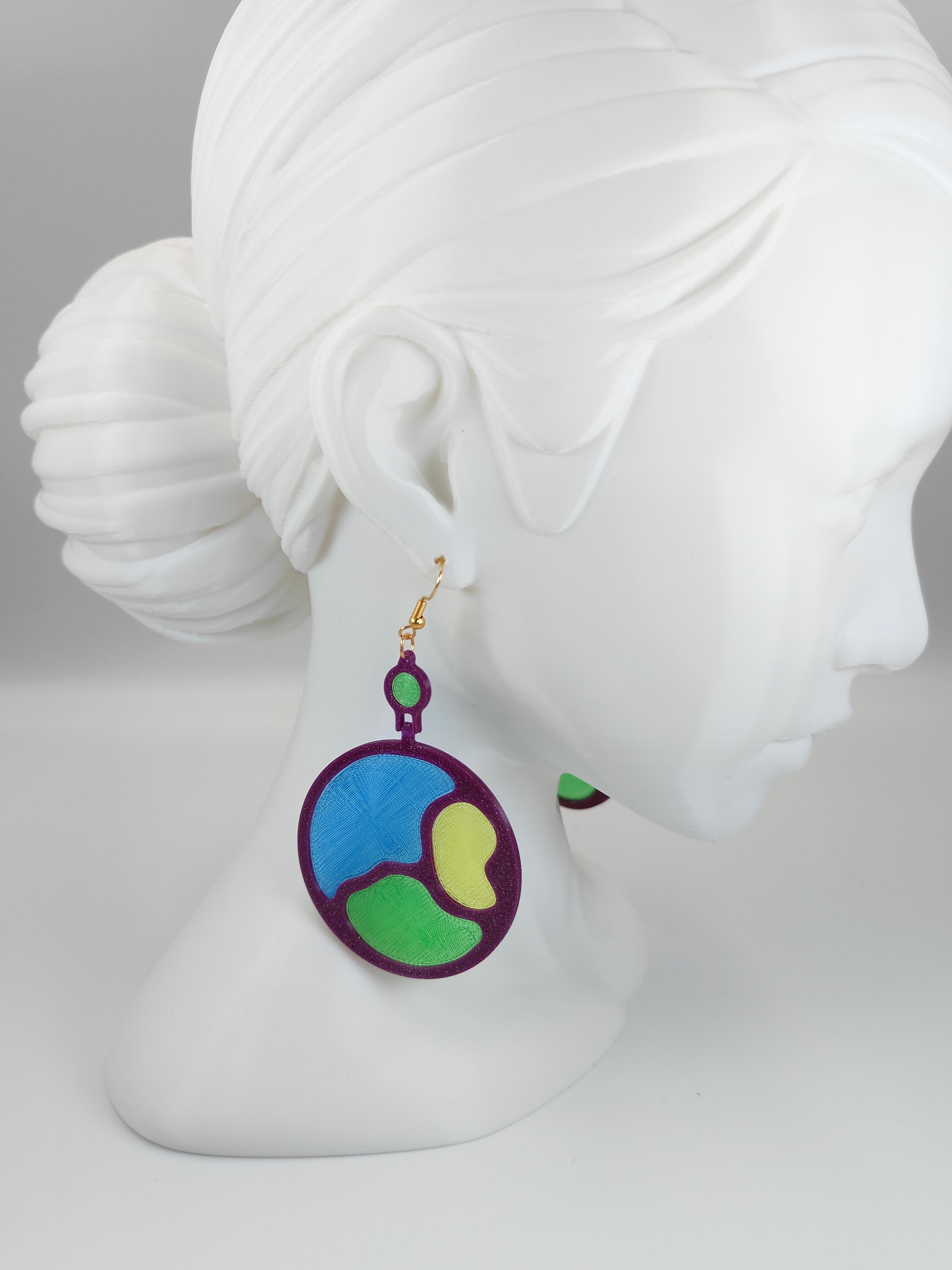 3D Printable Earring - Colors Of The World 3d model