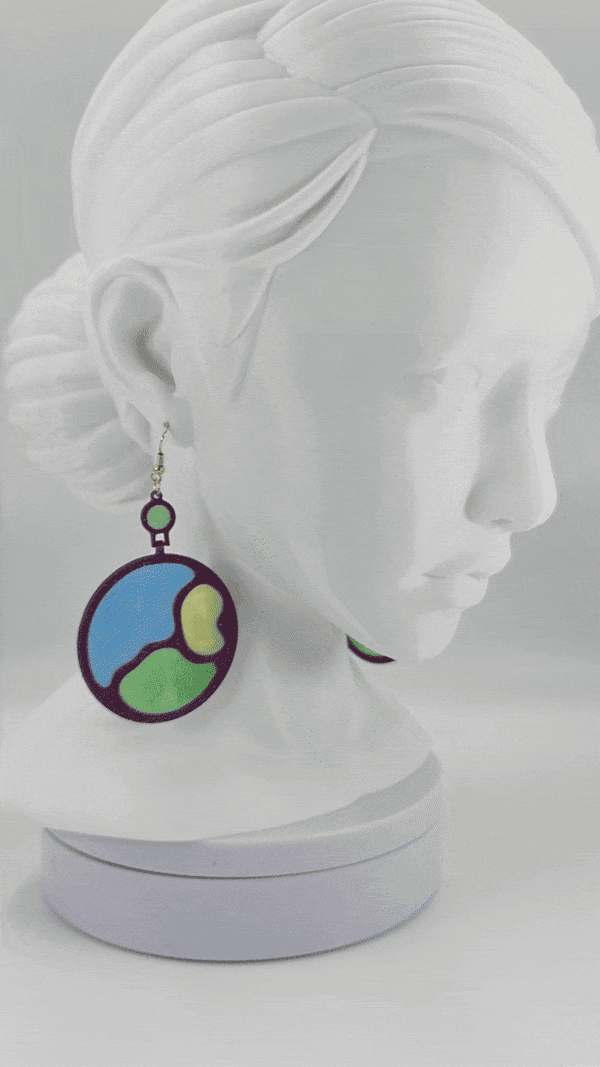 3D Printable Earring - Colors Of The World 3d model