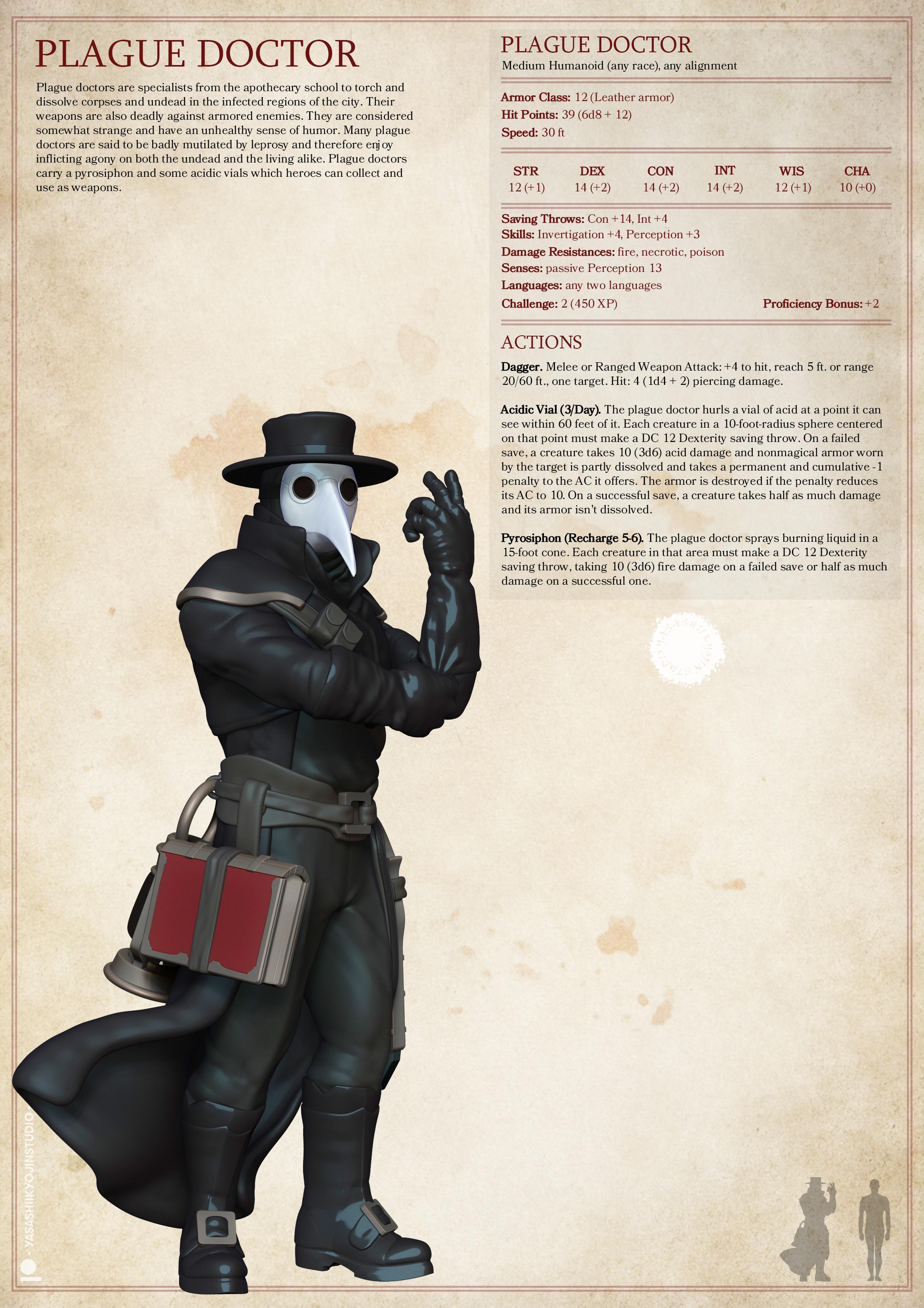 Plague Doctors - Tabletop Miniatures (Pre-Supported) 3d model