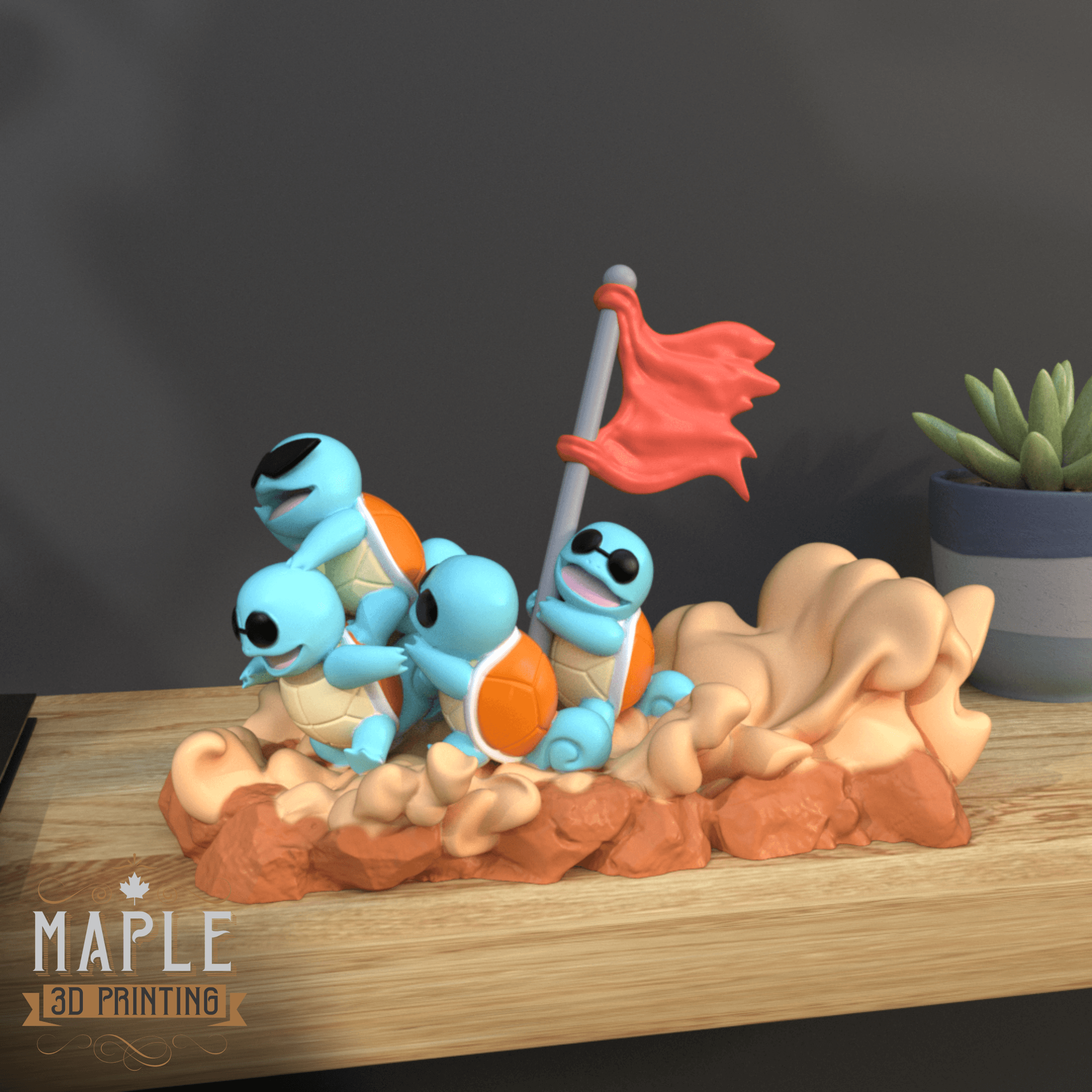 Squirtle Squad - Pokemon - Diorama 3d model